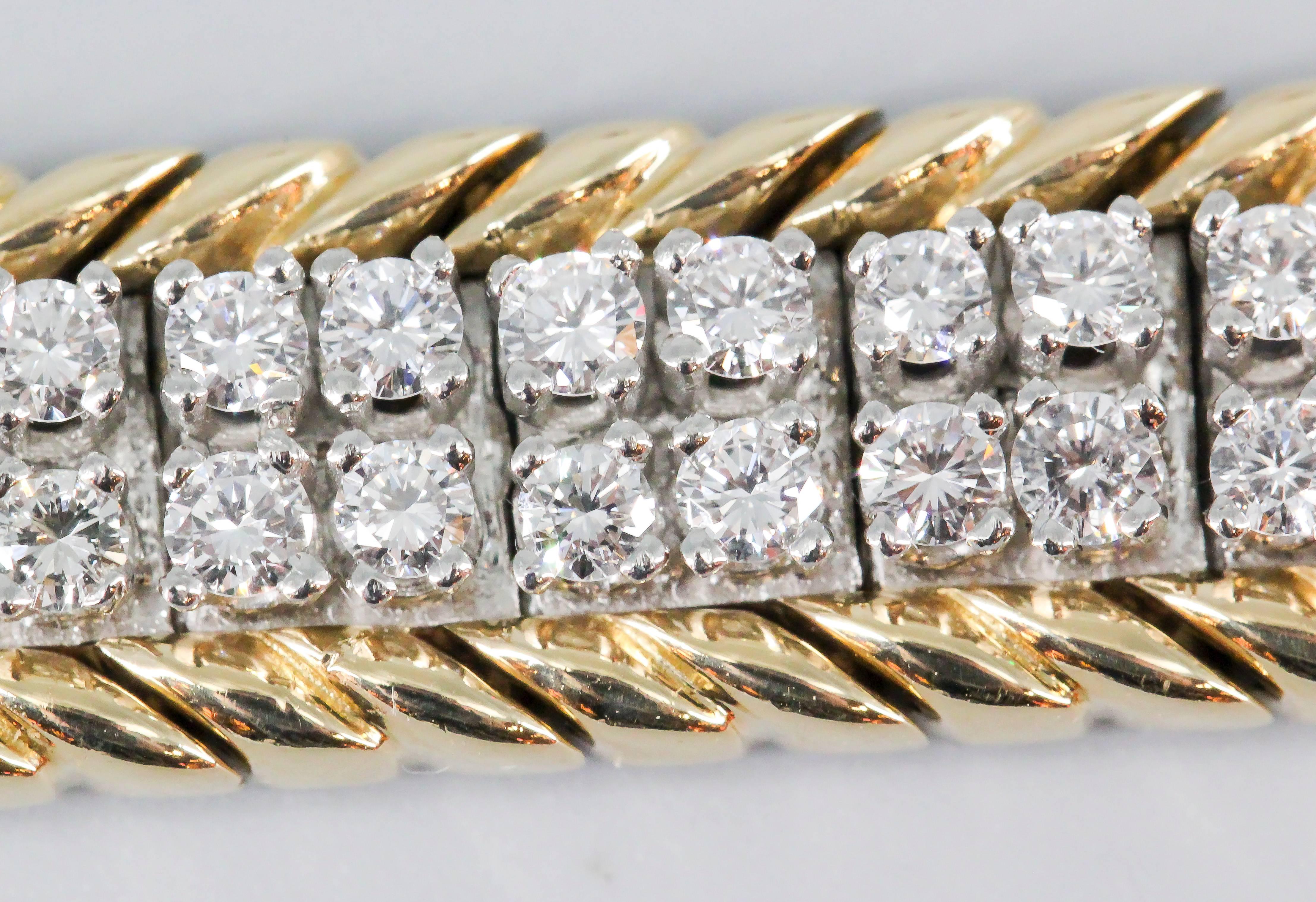 Verdura Diamond Gold Link Bracelet 4