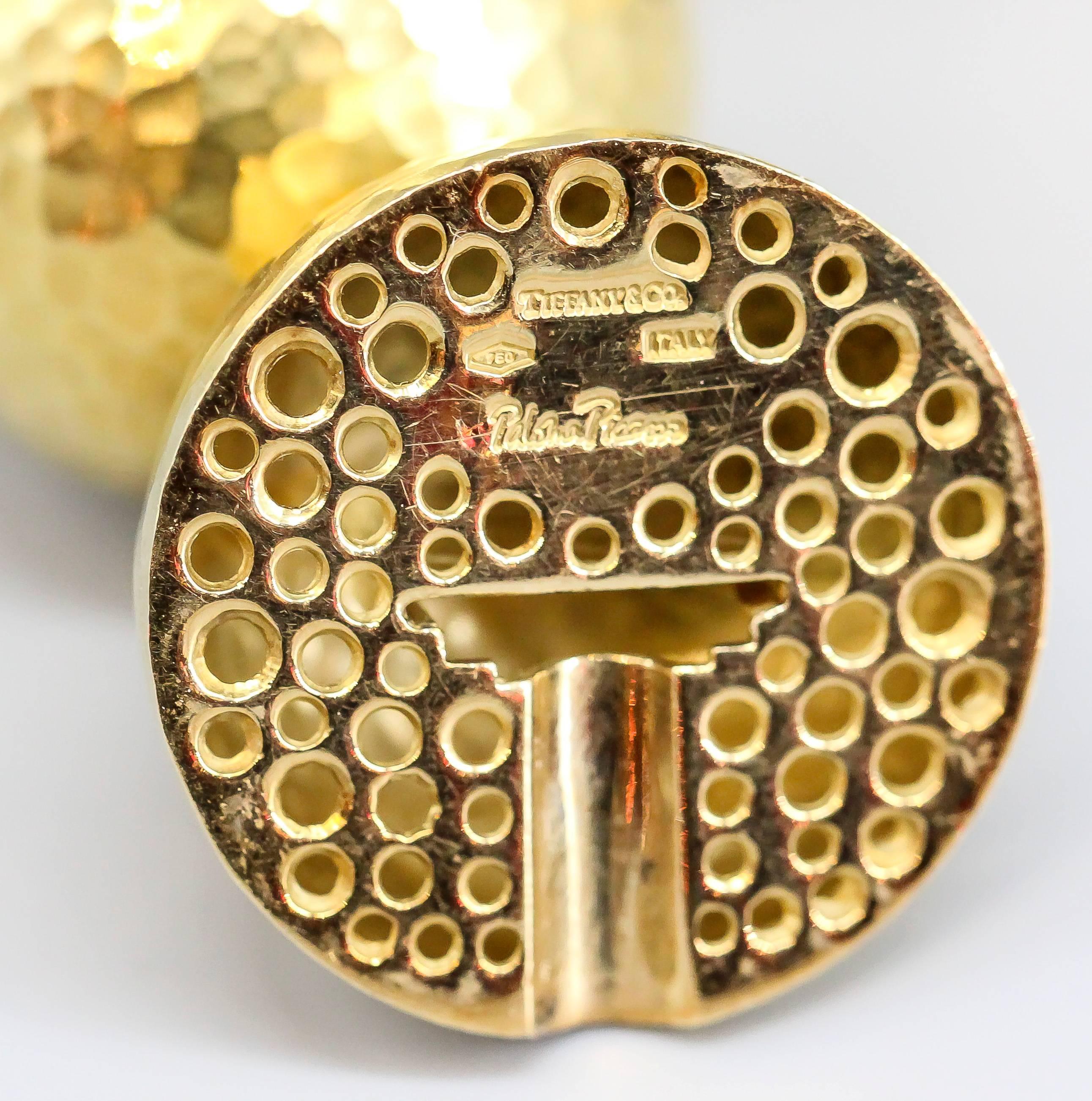 Tiffany & Co. Paloma Picasso Hammered Gold Planets Bracelet In Good Condition In New York City, NY