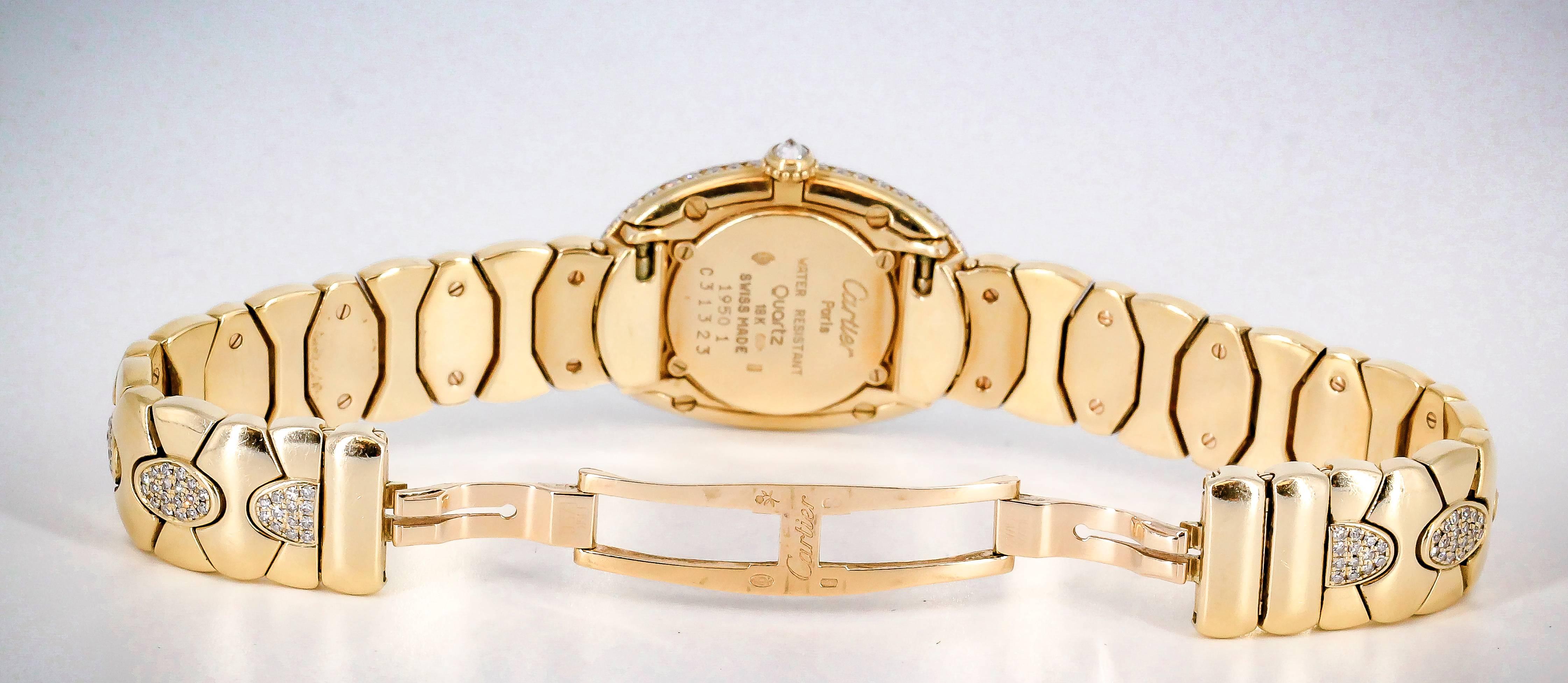 Cartier Ladies Yellow Gold Diamond Baignoire Quartz Wristwatch 3