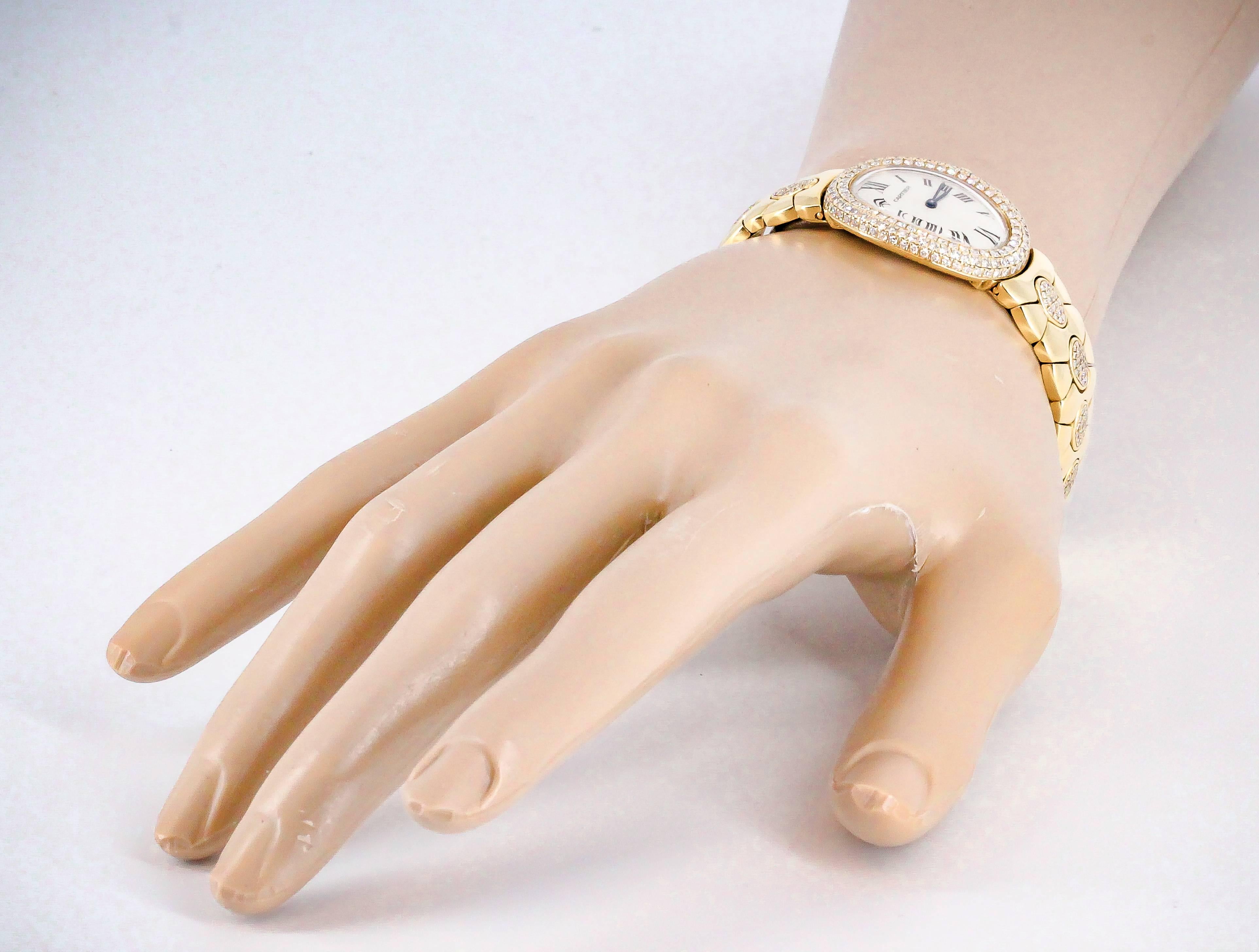 Cartier Ladies Yellow Gold Diamond Baignoire Quartz Wristwatch 6