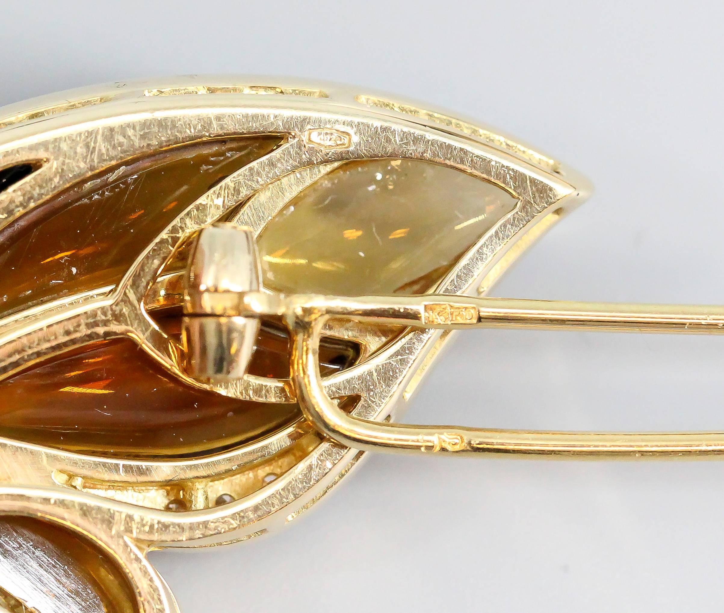 Women's Bulgari Ruby Onyx Citrine Diamond Gold Butterfly Brooch