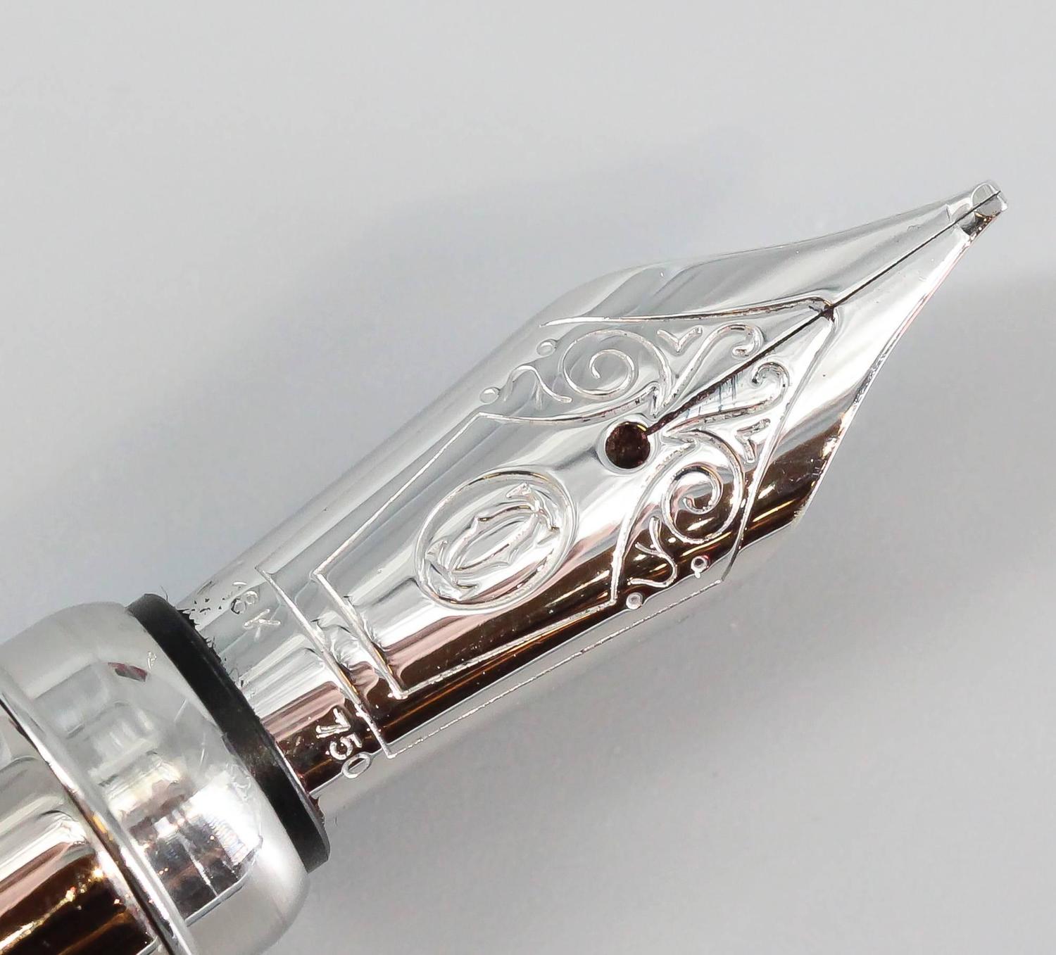 Cartier Diamond Gold Limited Edition Fountain Pen For Sale at 1stdibs