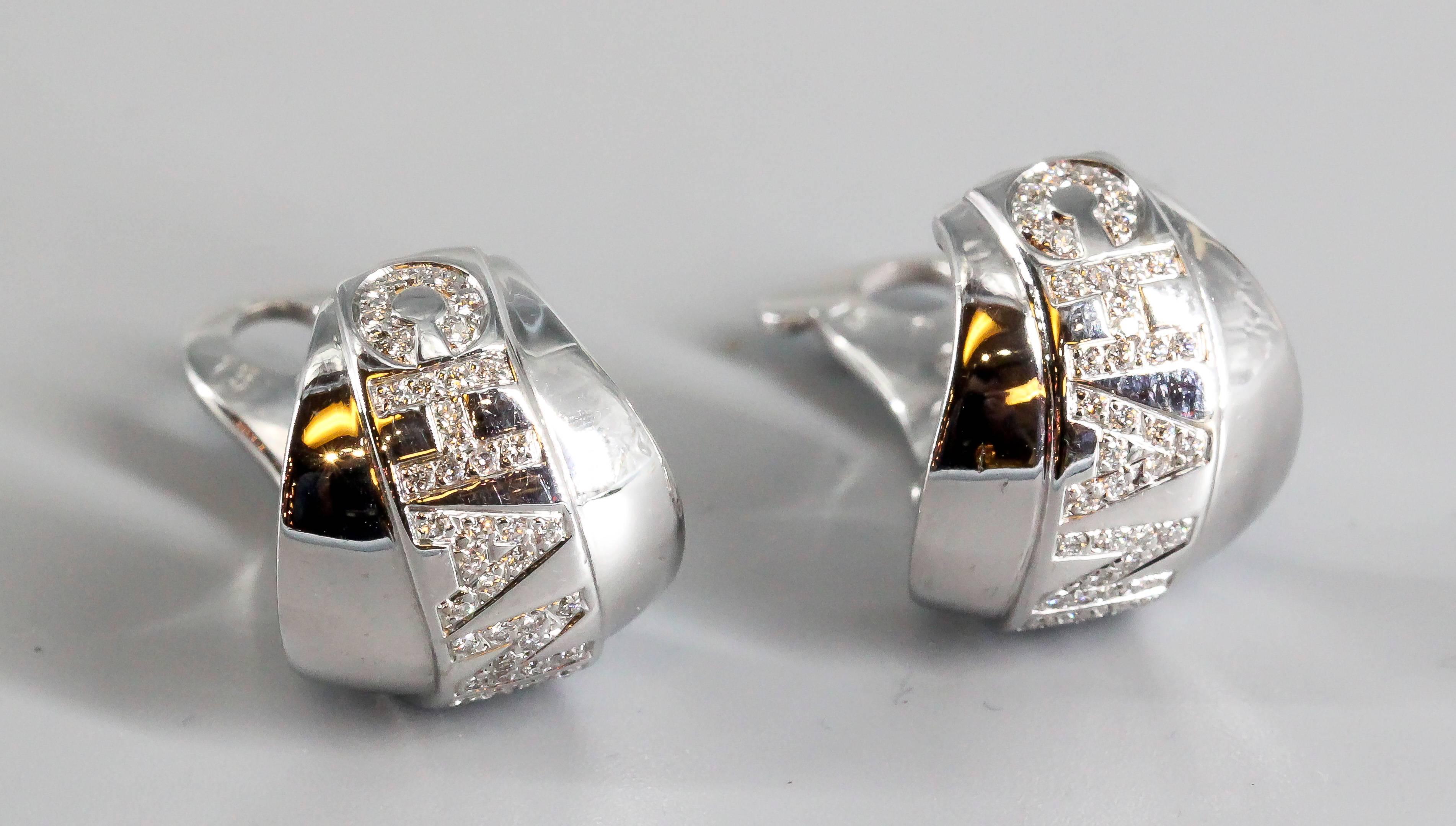 Chanel Bolduc Diamond and White Gold Earrings In Excellent Condition In New York, NY