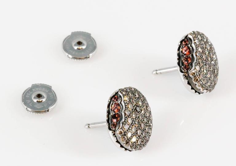 Boucheron Macaron Chocolate Diamond White Gold Stud Earrings At 1stdibs Whimsical Chocolate Diamond And 18k White Gold Stud Earrings From The Macaron Collection