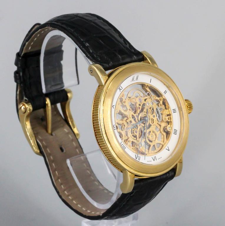 Marc Magnus Yellow Gold Limited Edition Skeleton Automatic Wristwatch ...