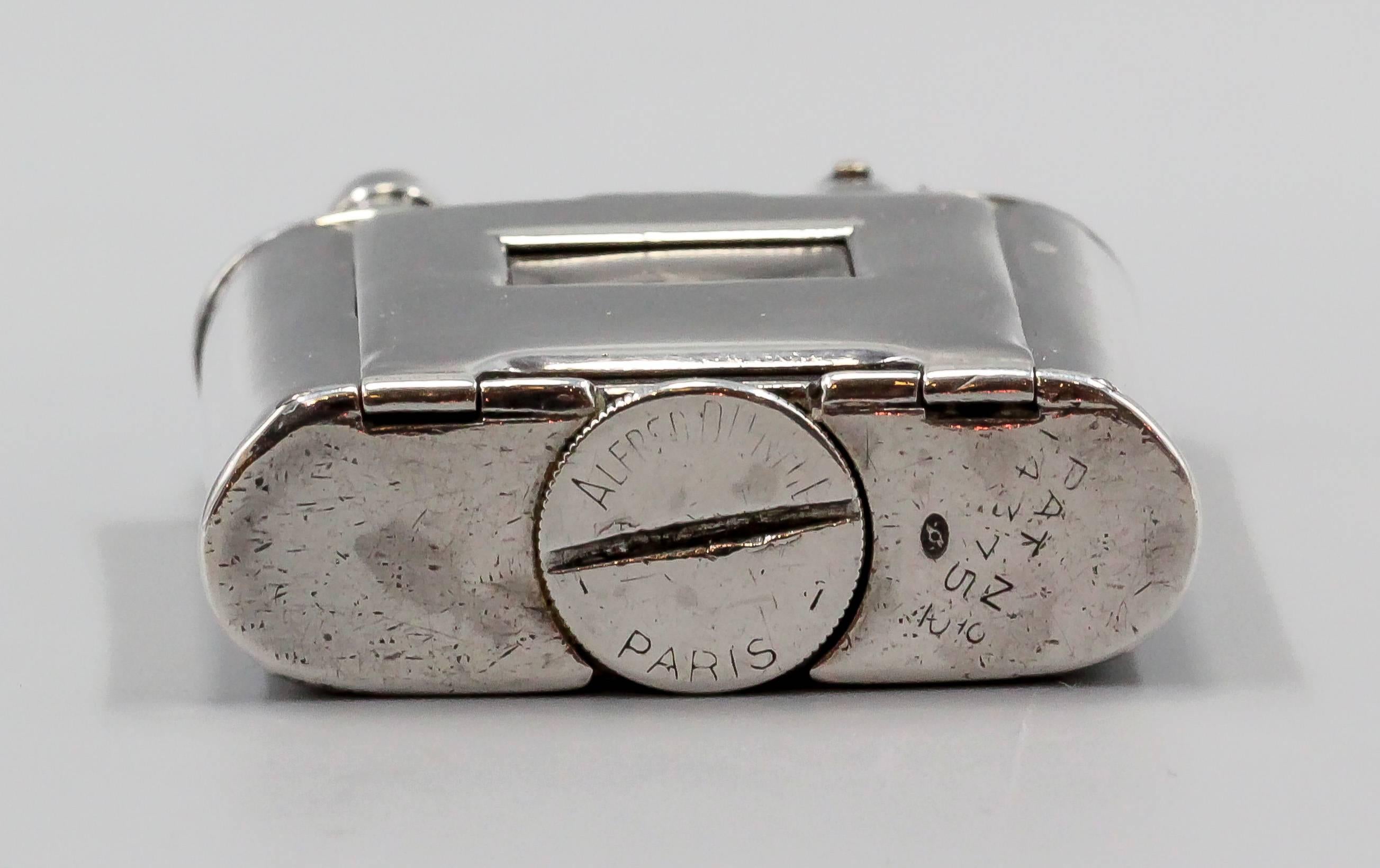 Dunhill Retro Große Sterling Silber Uhr Feuerzeug für Damen oder Herren