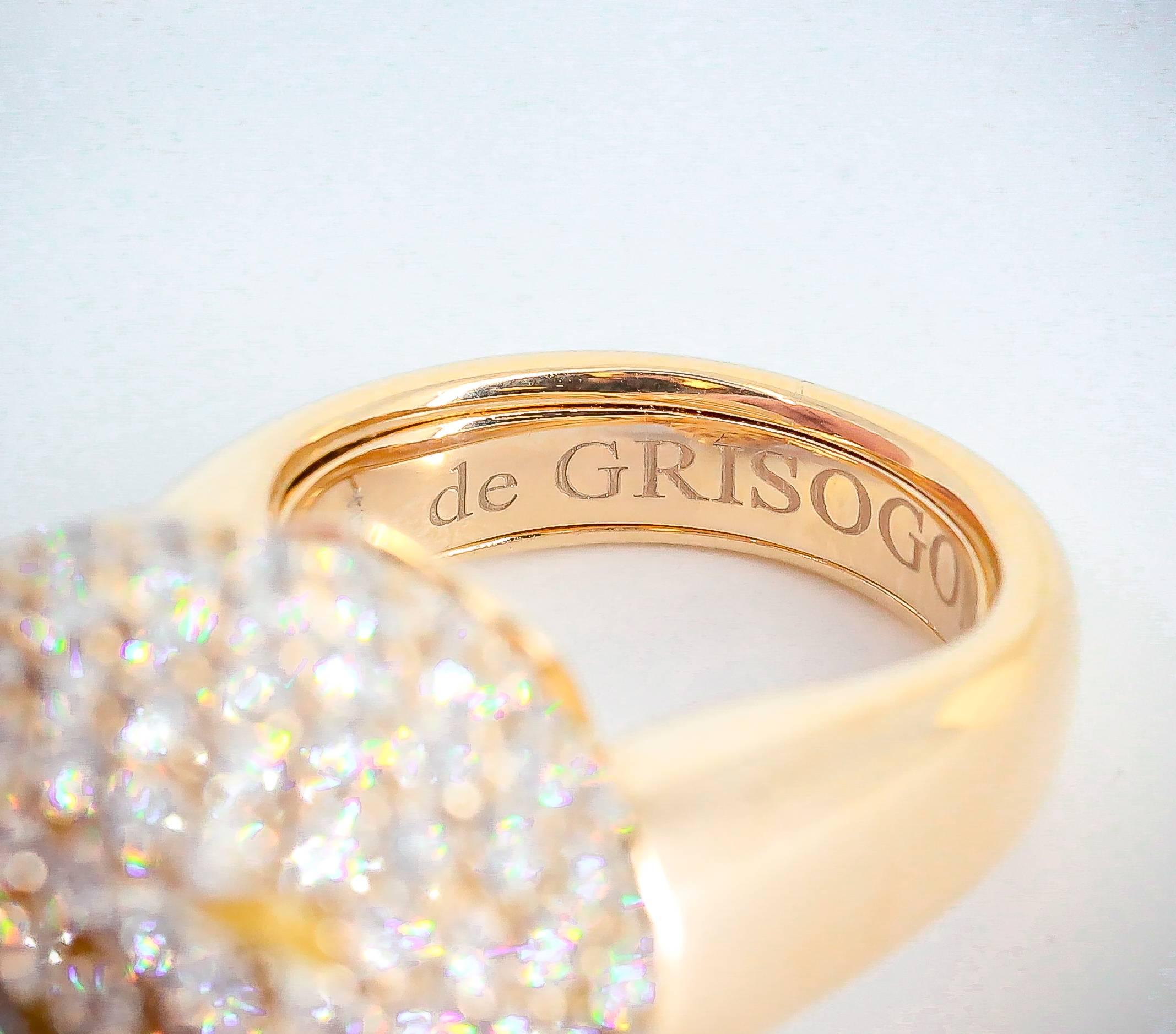 De Grisogono Diamond and Rose Gold Dome Ring 1