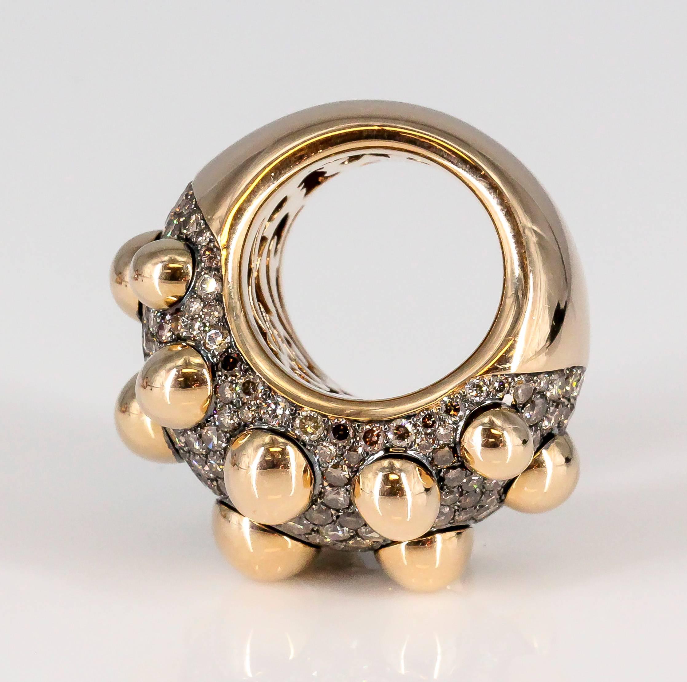 De Grisogono Chocolate Diamond Rose Gold Fashion Ring 2