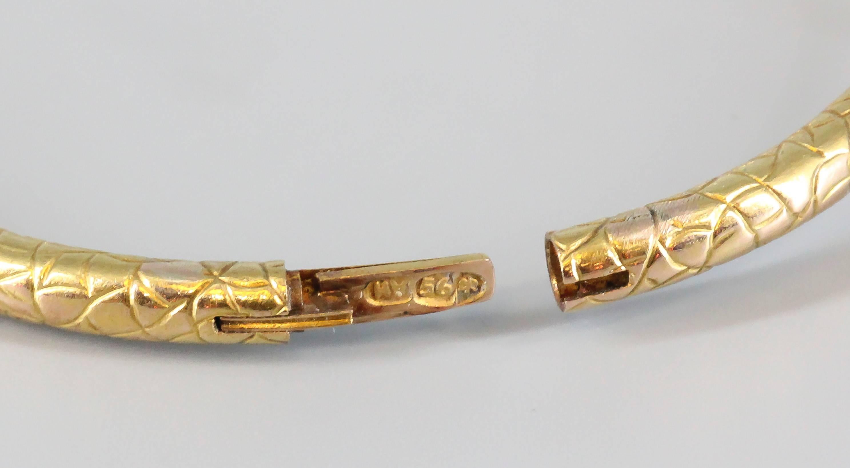 Faberge Edwardian Ruby Diamond Gold Bangle Bracelet 2