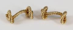 Hermes Paris Gold Twisted Rope Knot Cufflinks