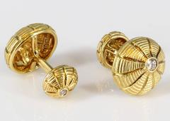 Tiffany & Co. Schlumberger Taj Mahal Diamond Gold Cufflink Stud Set