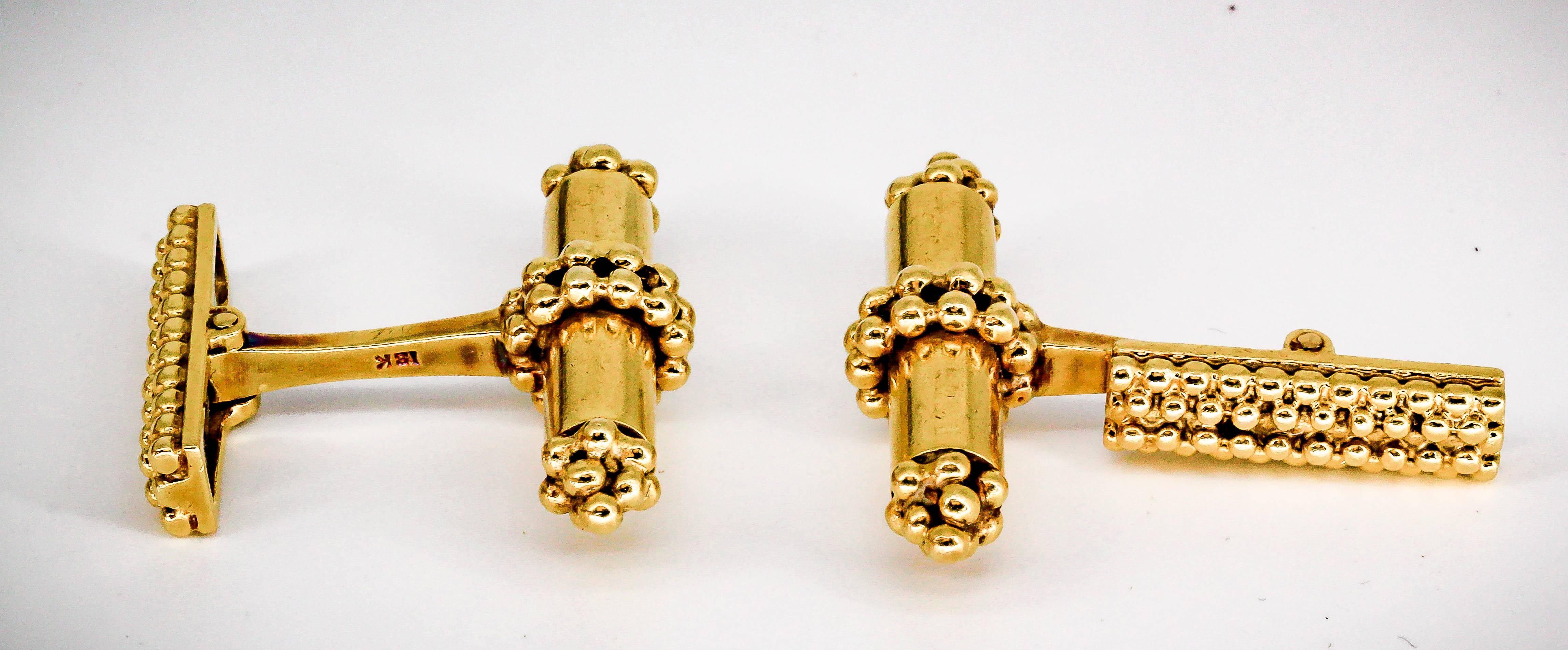 Tiffany & Co. Gold Articulated Bar Cufflinks In Good Condition In New York, NY