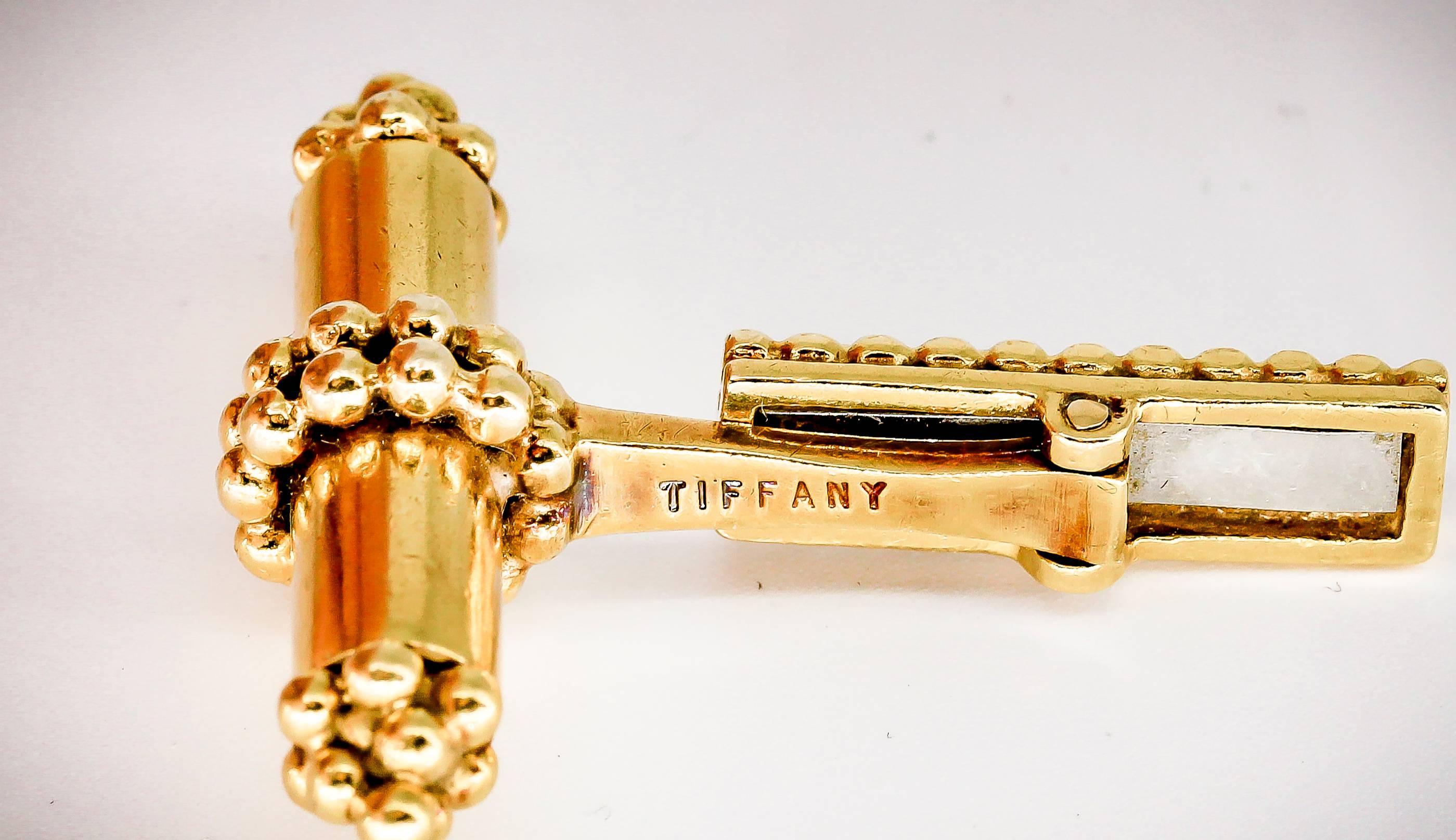 Men's Tiffany & Co. Gold Articulated Bar Cufflinks