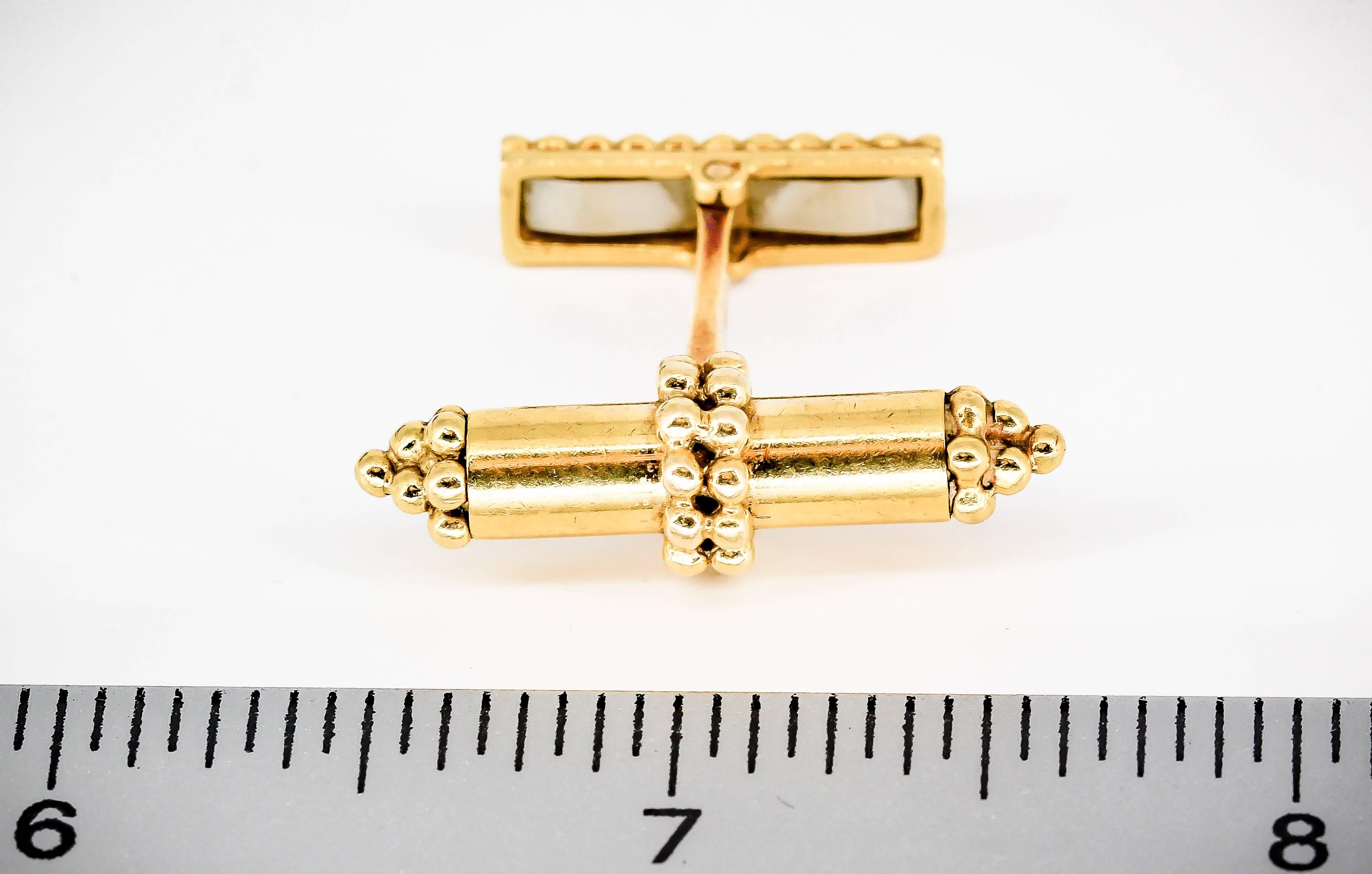 Tiffany & Co. Gold Articulated Bar Cufflinks 1