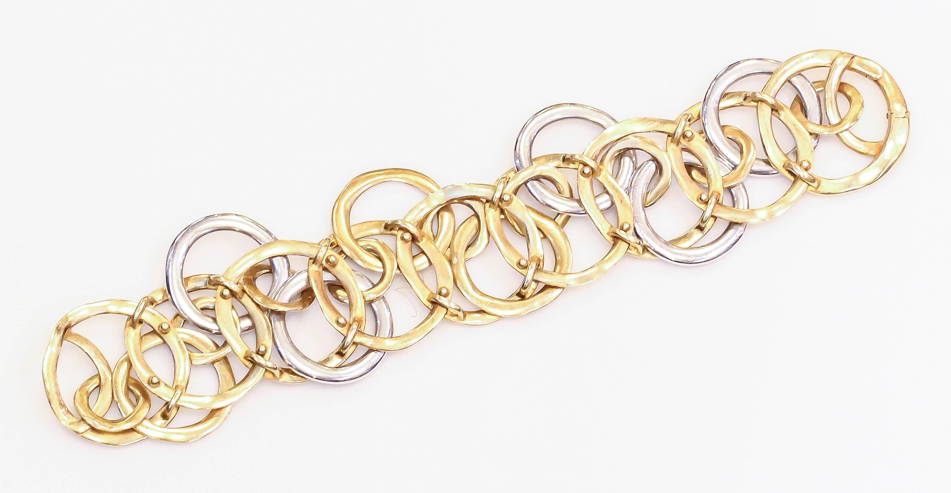 Pomellato Piatta Diamond Gold Link Bracelet 1