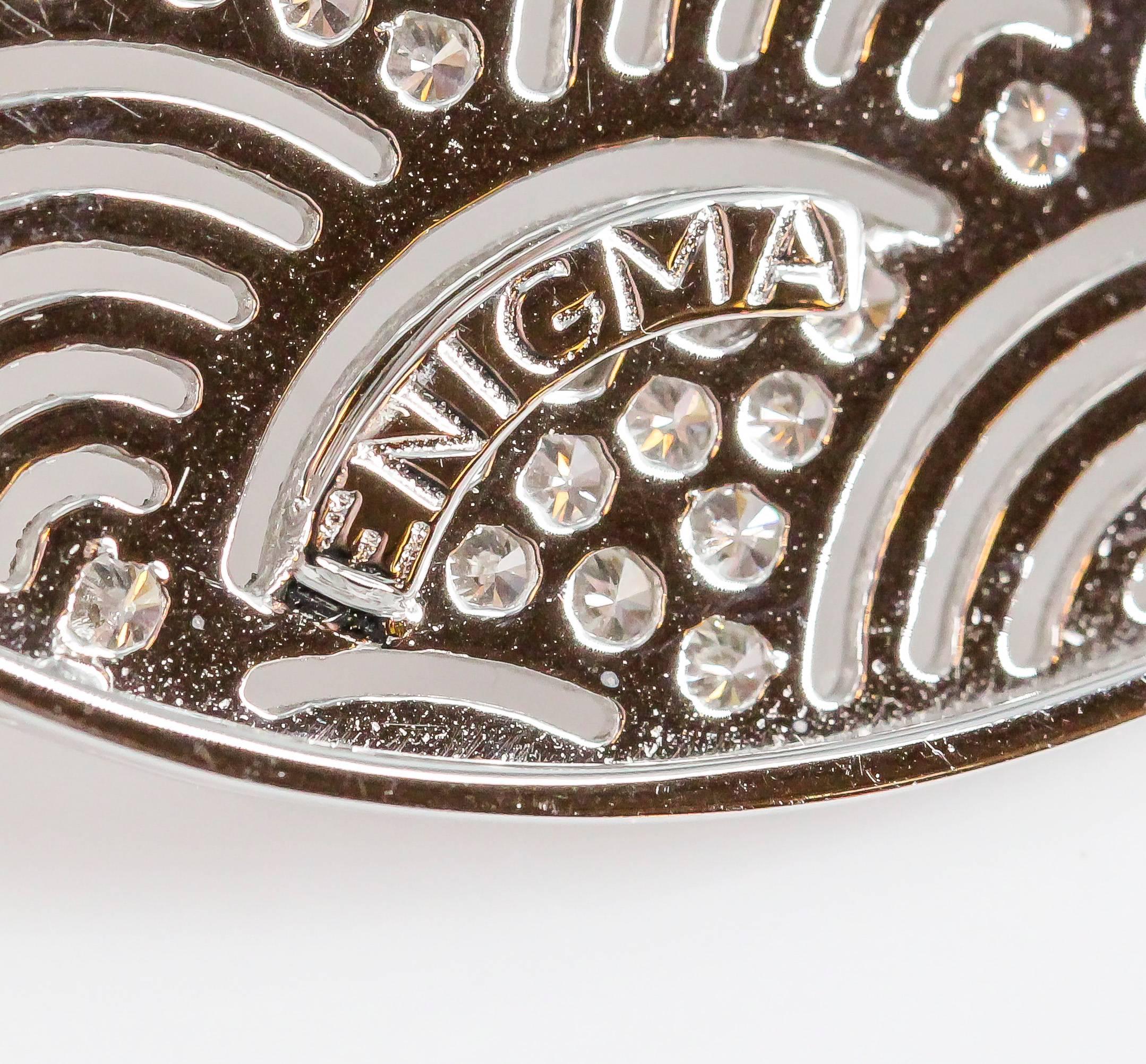 Gianni Bulgari Enigma Diamond White Gold Drop Earrings In Excellent Condition In New York, NY