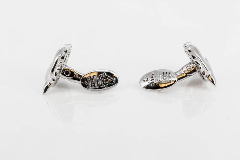 De Grisogono White Gold Horse Head Cufflinks In Excellent Condition For Sale In New York, NY