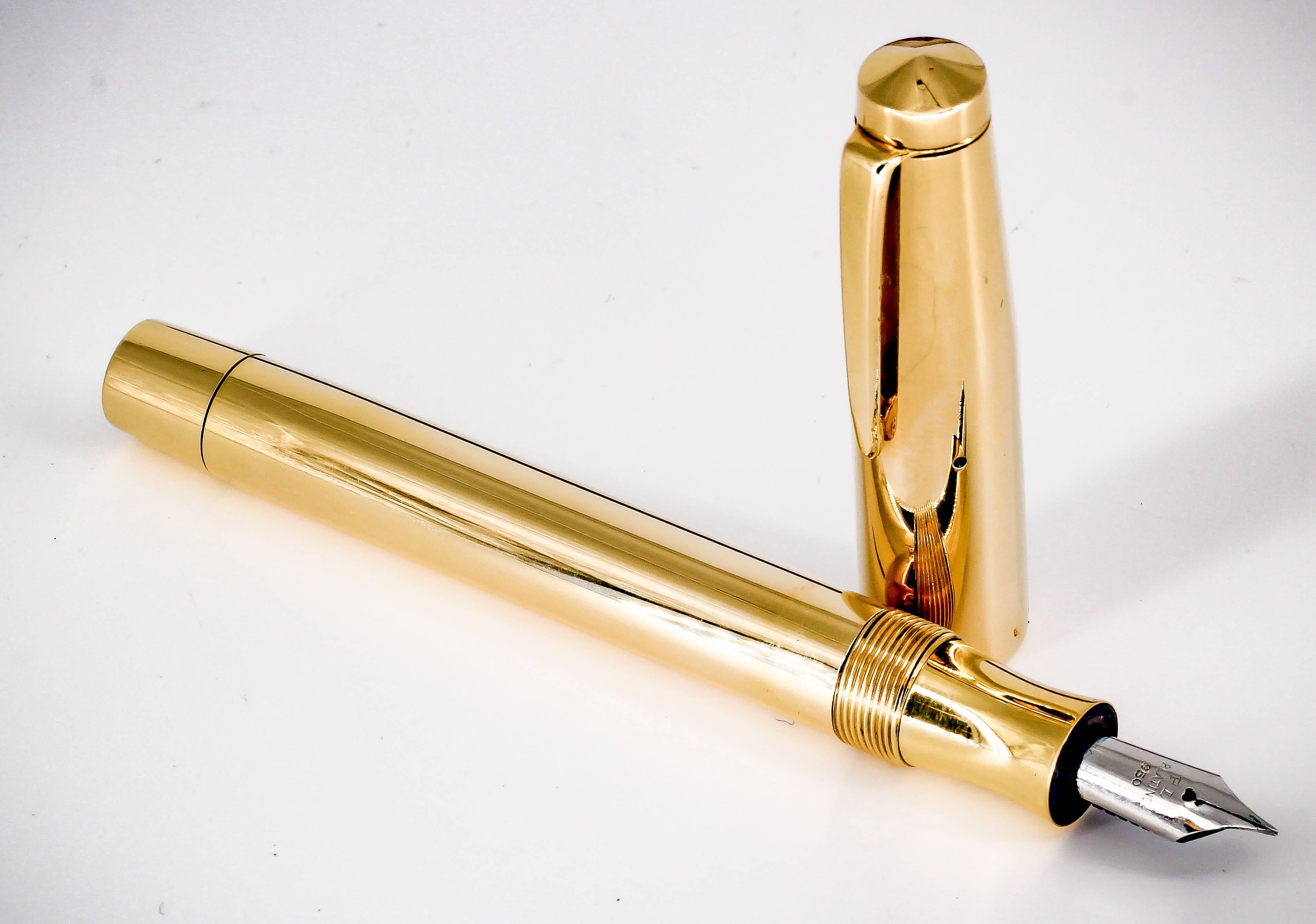 Cartier stylo plume de fontaine Art Déco en or Excellent état - En vente à New York, NY