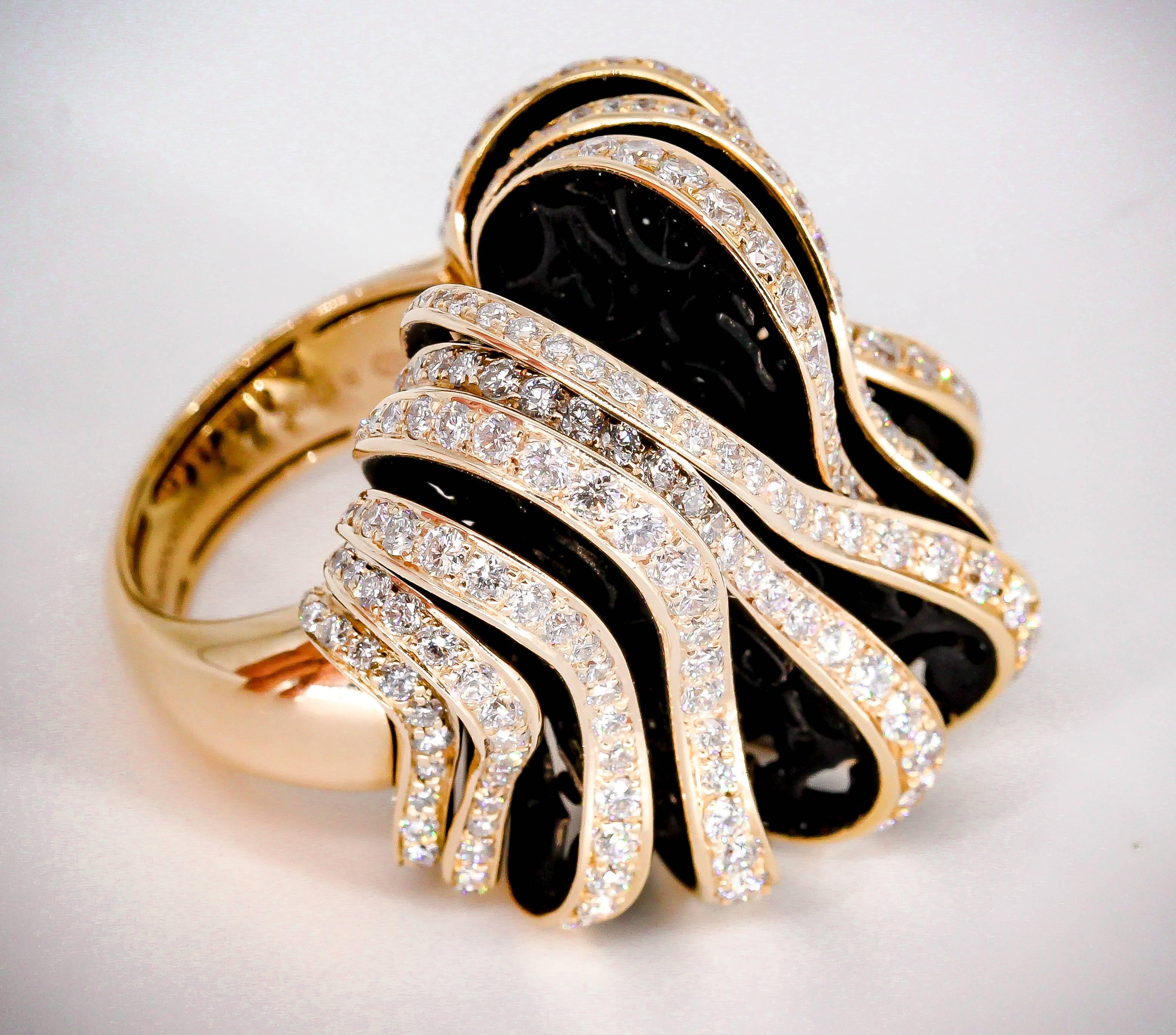De Grisogono Diamond and Pink Gold Fashion Ring In Excellent Condition In New York, NY