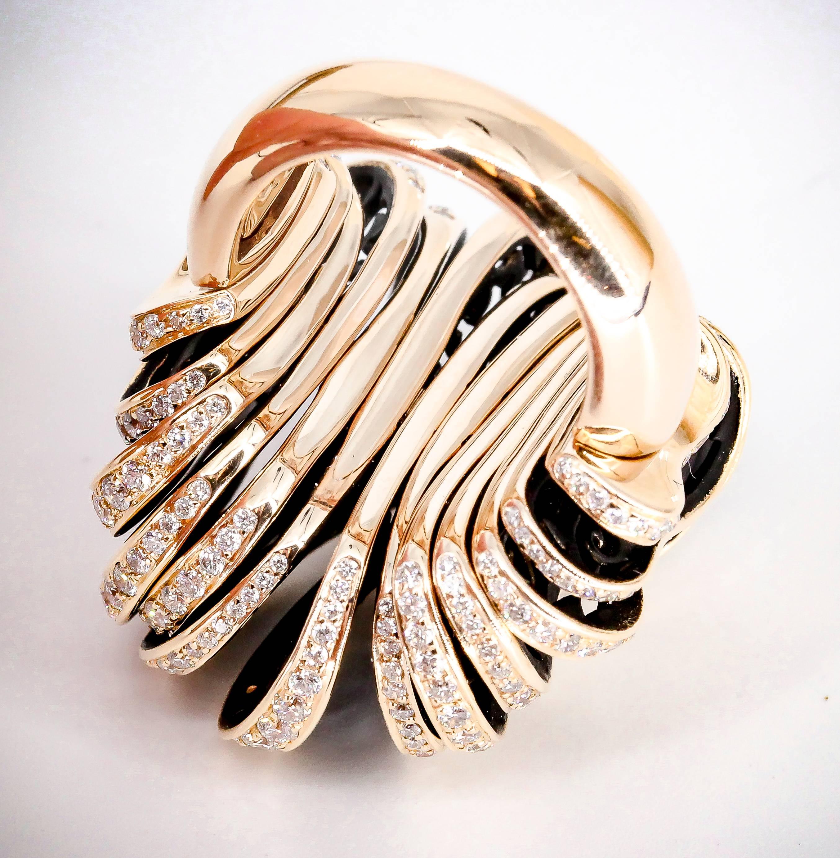 De Grisogono Diamond and Pink Gold Fashion Ring 1
