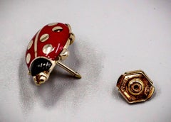 Cartier Yellow Gold and Enamel Ladybug Pin