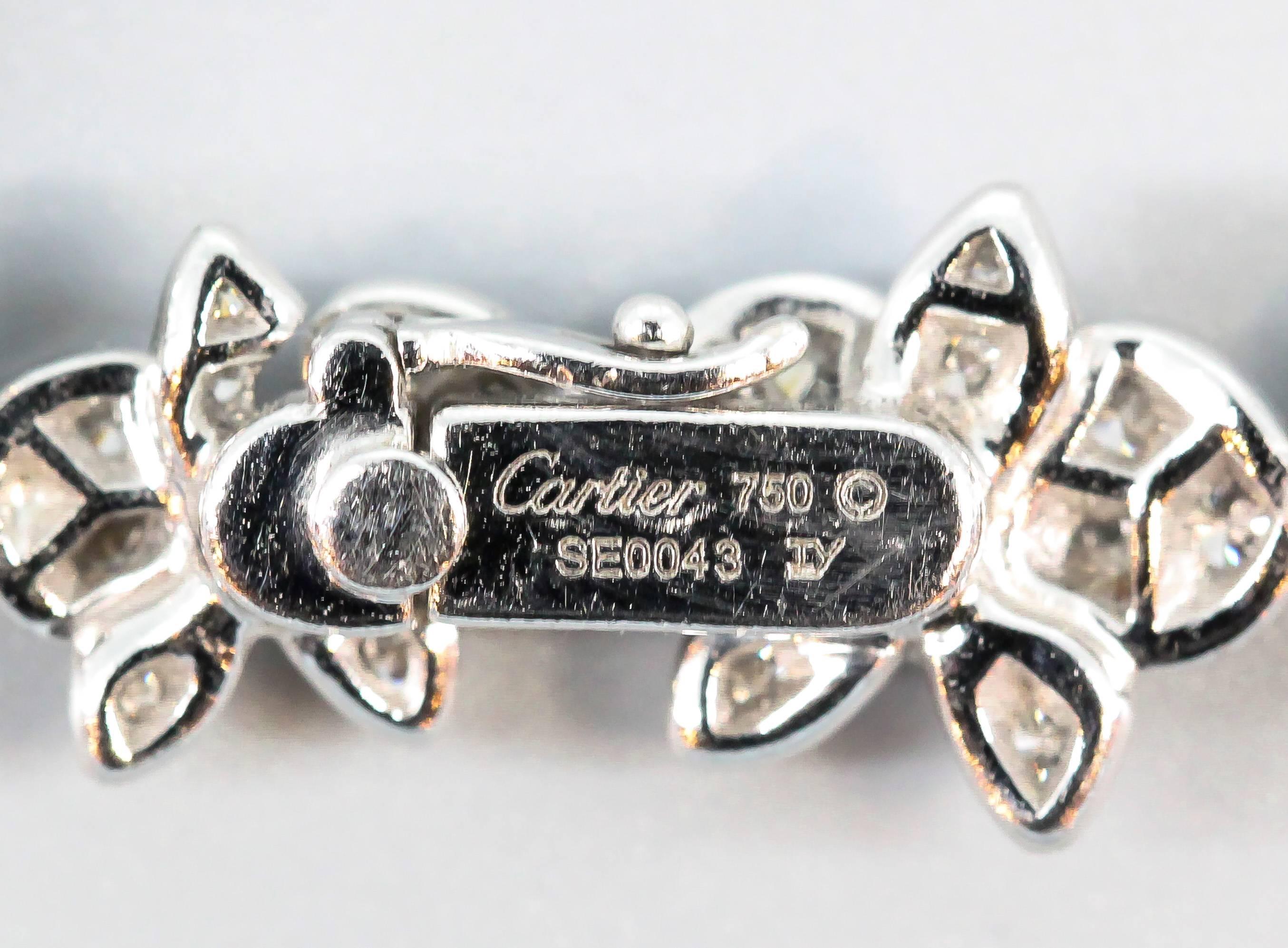 Contemporary Cartier Caresse D'Orchidees Diamond Gold Necklace