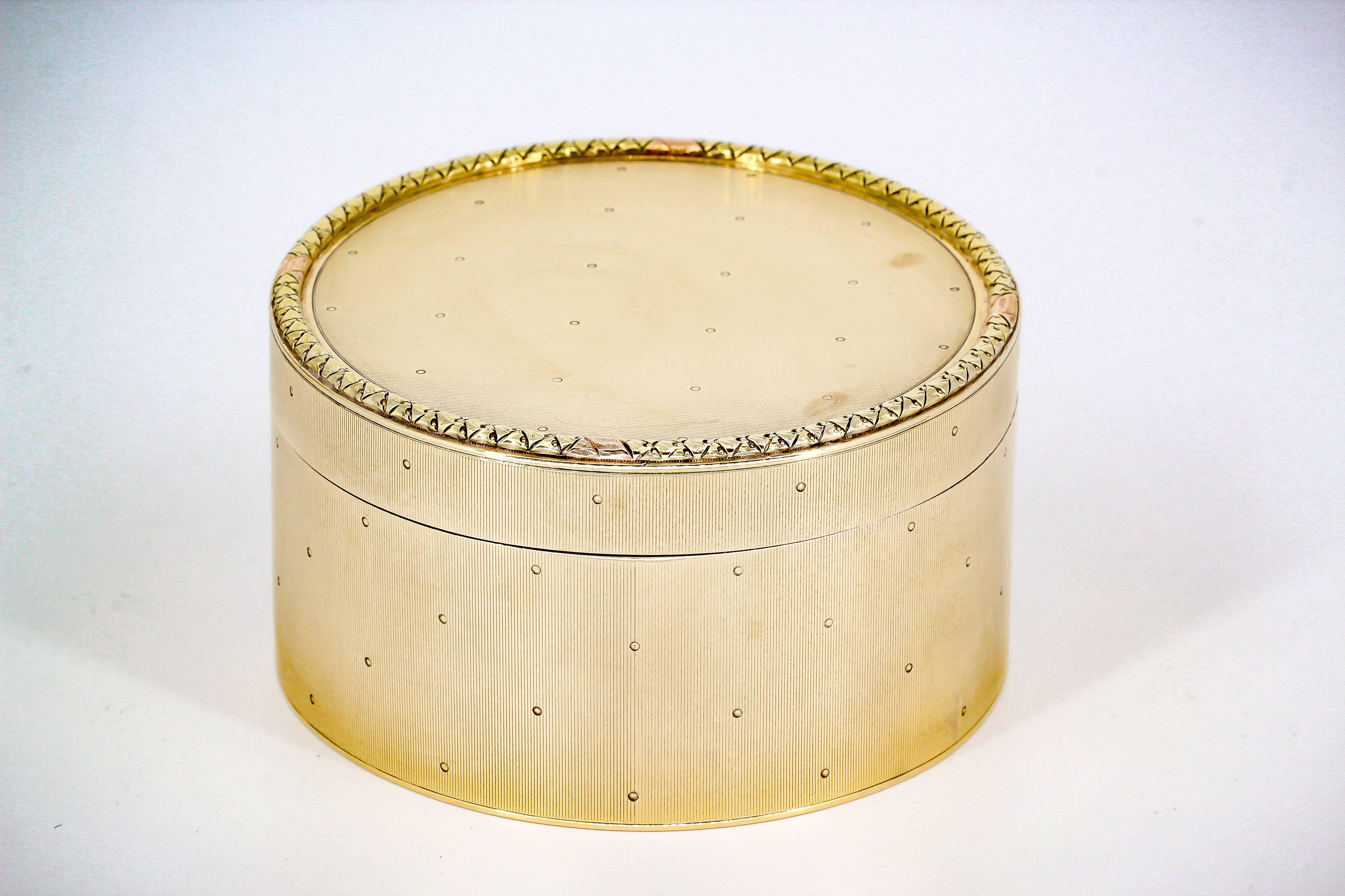 Women's or Men's Cartier Retro Gold Round Box