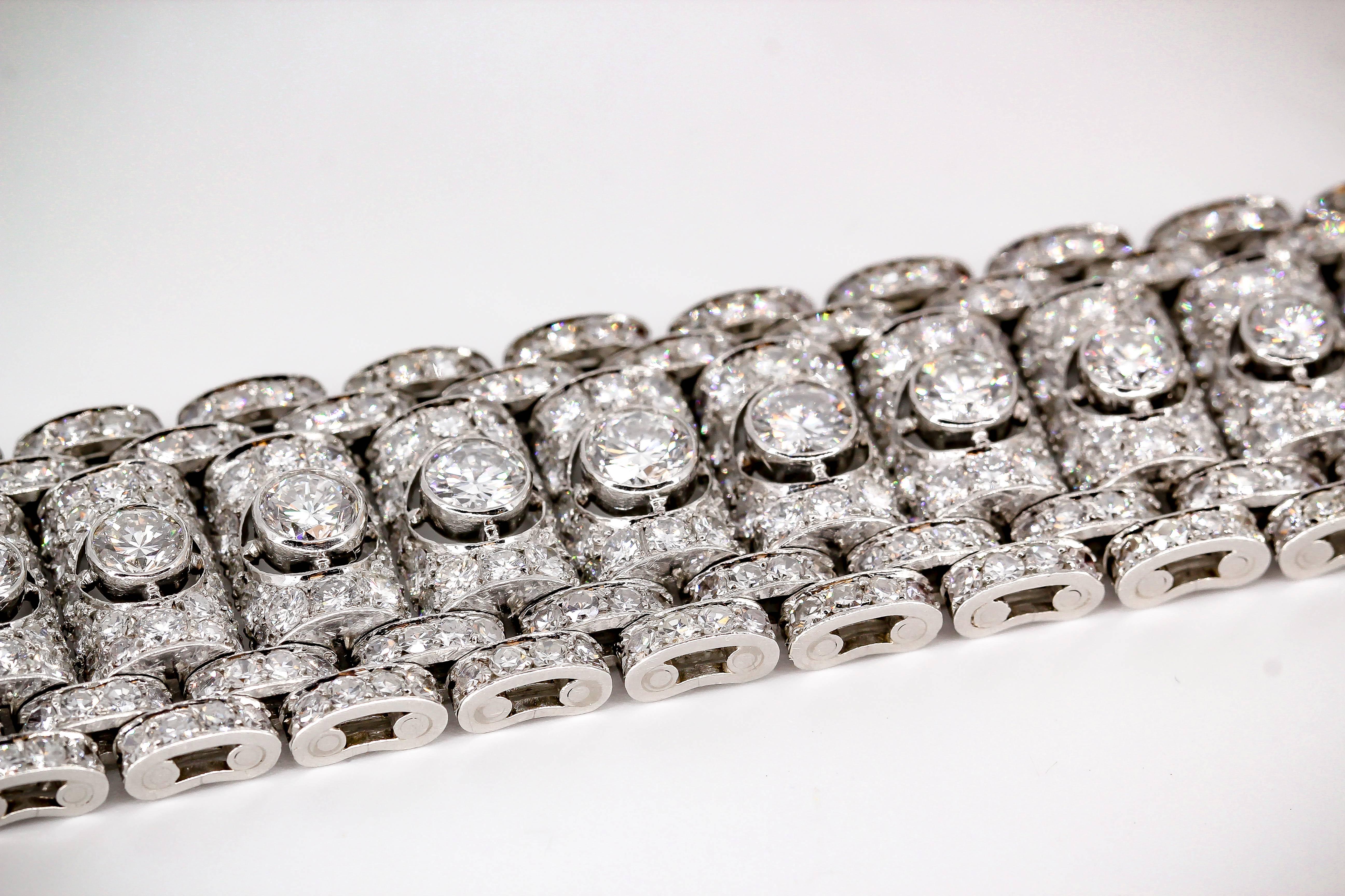 Art Deco Diamond and Platinum Buckle Bracelet 2