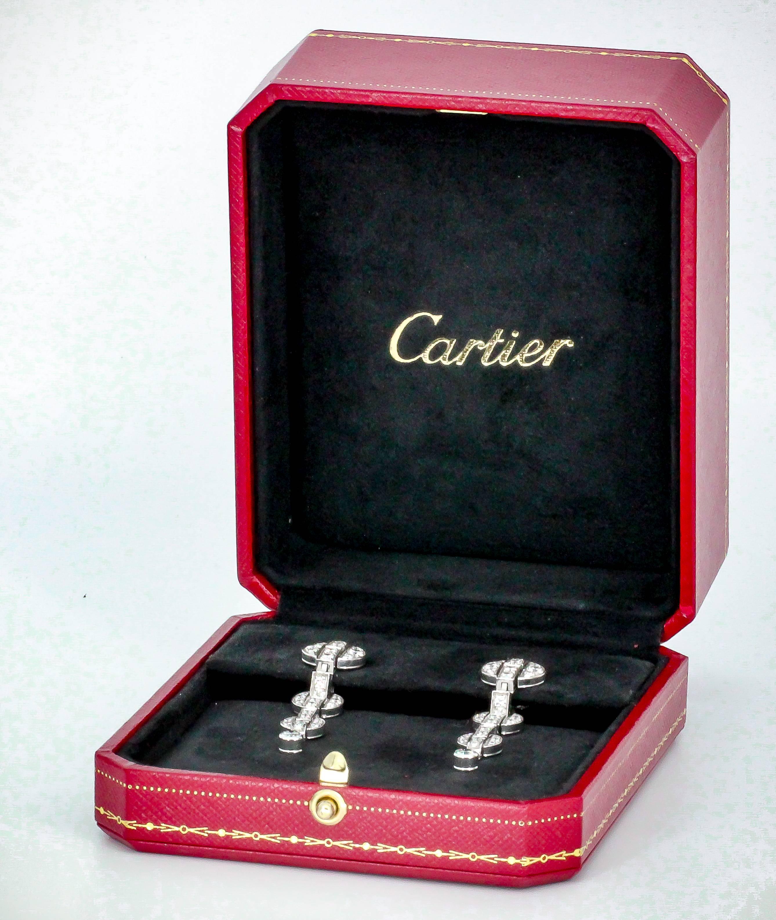 Cartier Himalia Diamond White Gold Drop Earrings 1