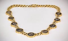 Ancient Greek Coin and Gold Necklace