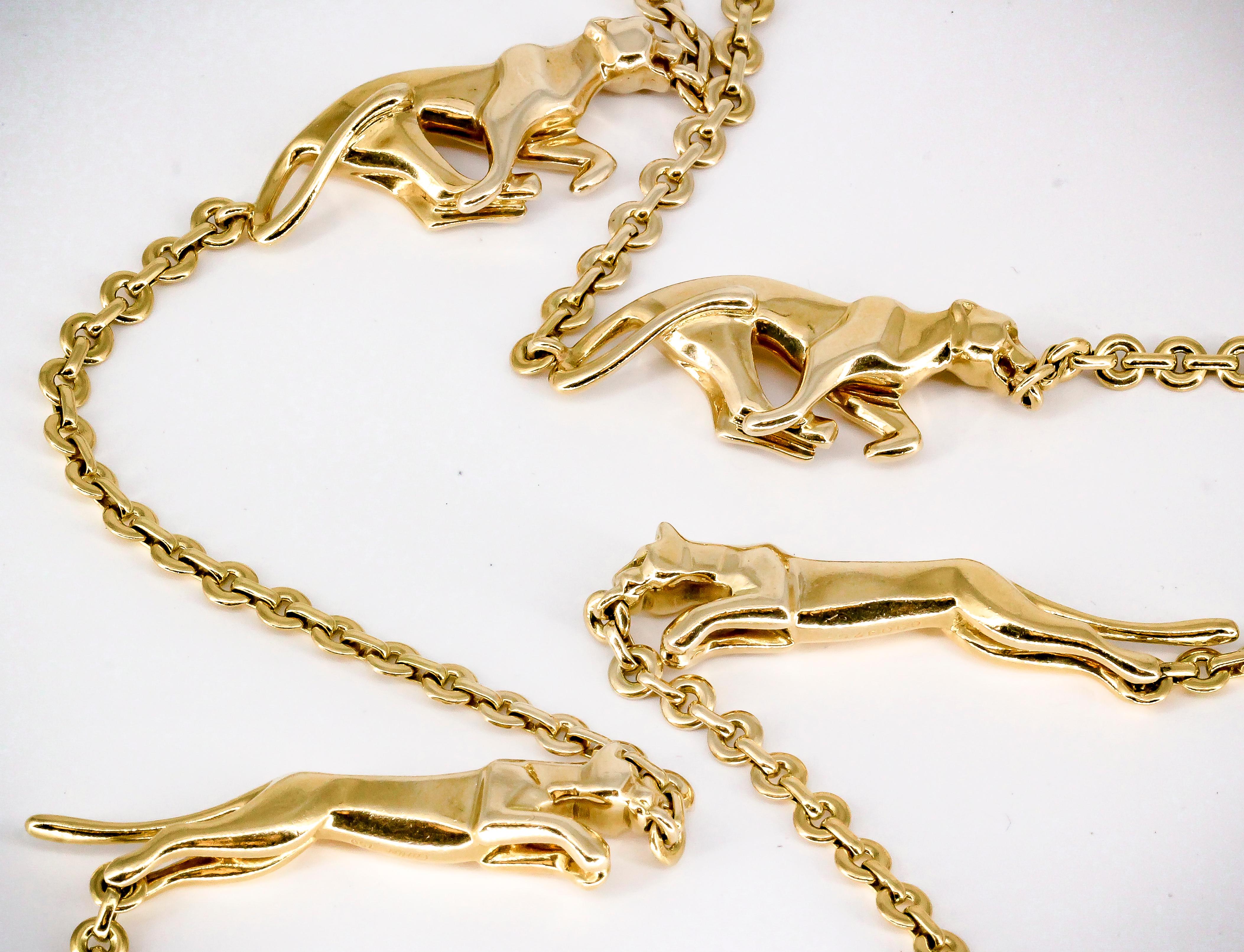 cartier panther necklace gold