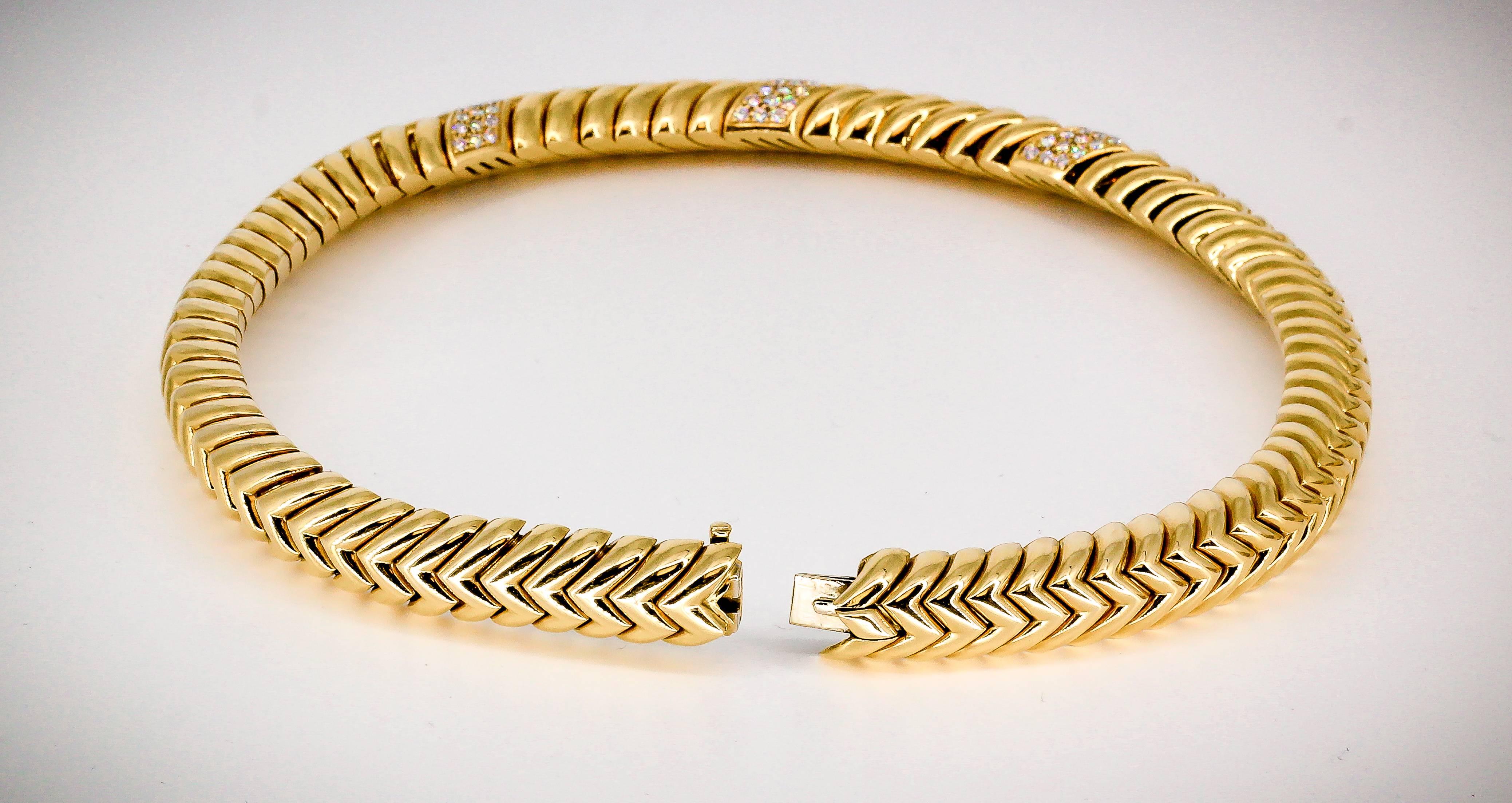 Women's Bulgari Spiga Diamond and Gold Necklace