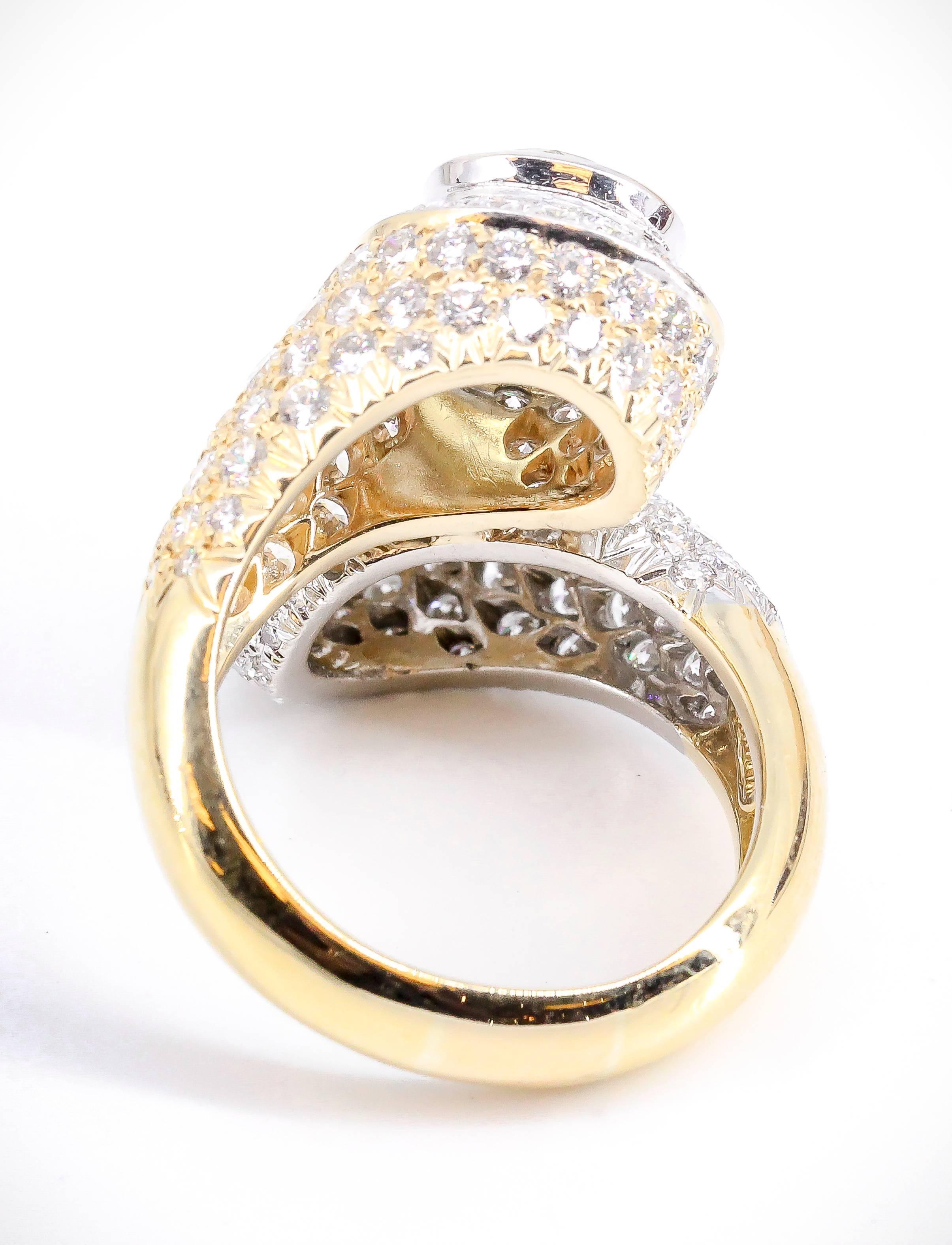 Women's David Webb Sapphire Diamond Platinum Gold Contraire Ring