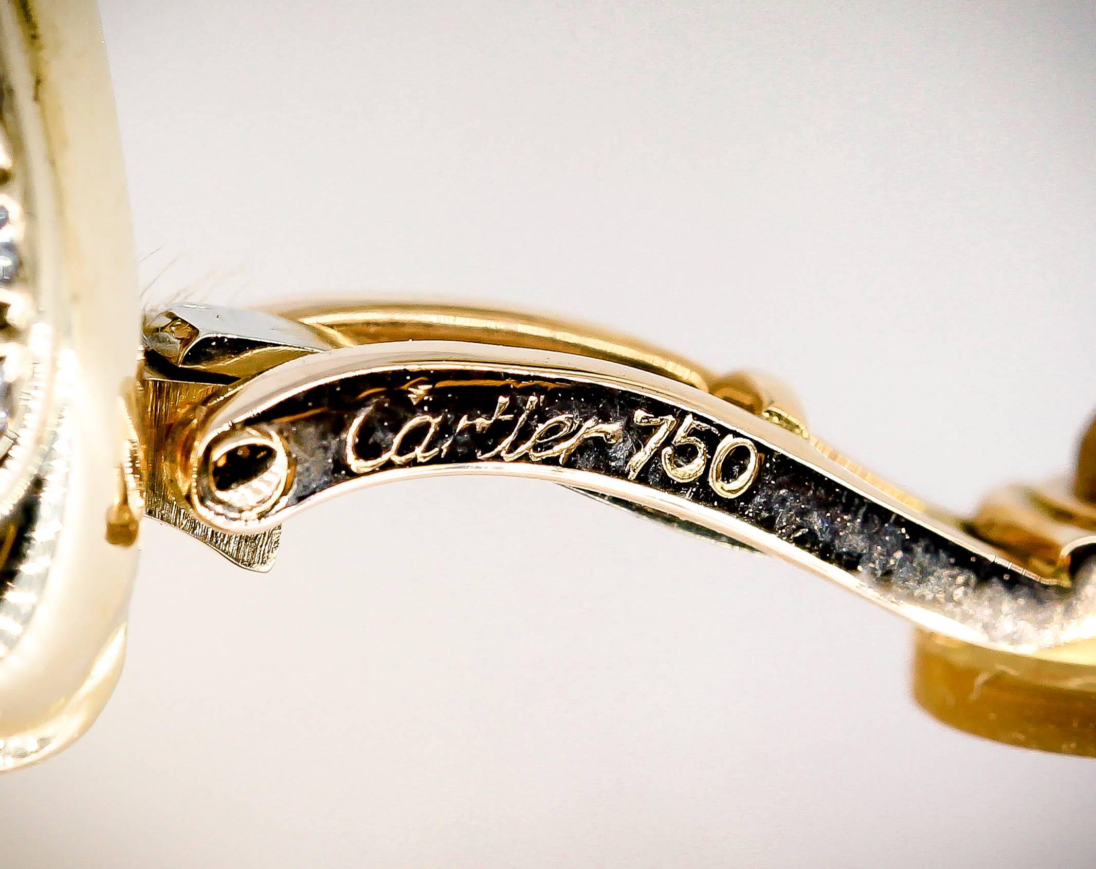 Cartier Diamond and Gold Hoop Earrings 2
