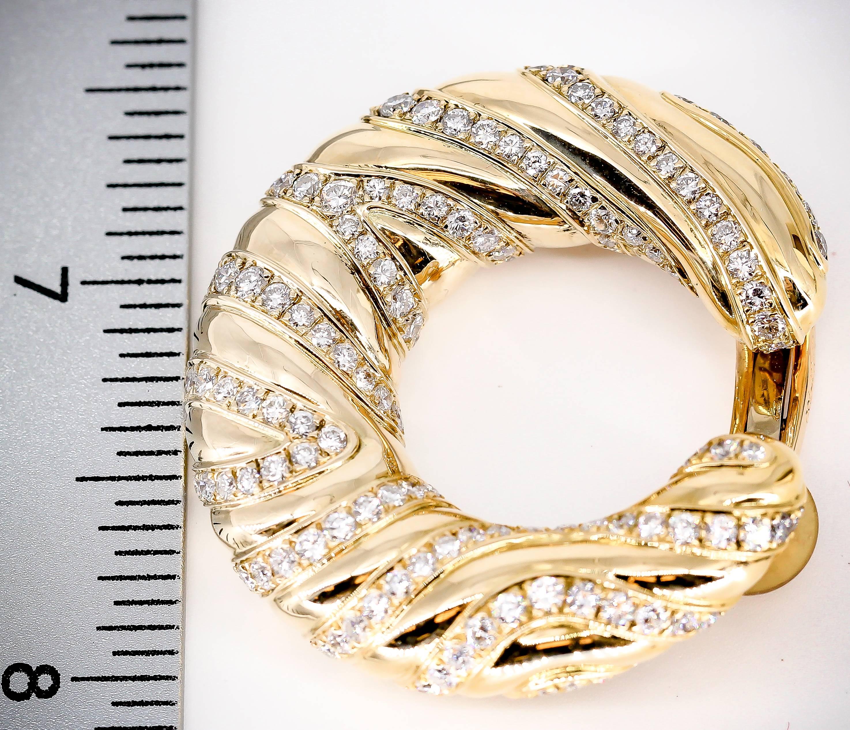 Cartier Diamond and Gold Hoop Earrings 3