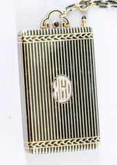1930s Cartier Art Deco Enamel Diamond Gold Minaudiere Compact
