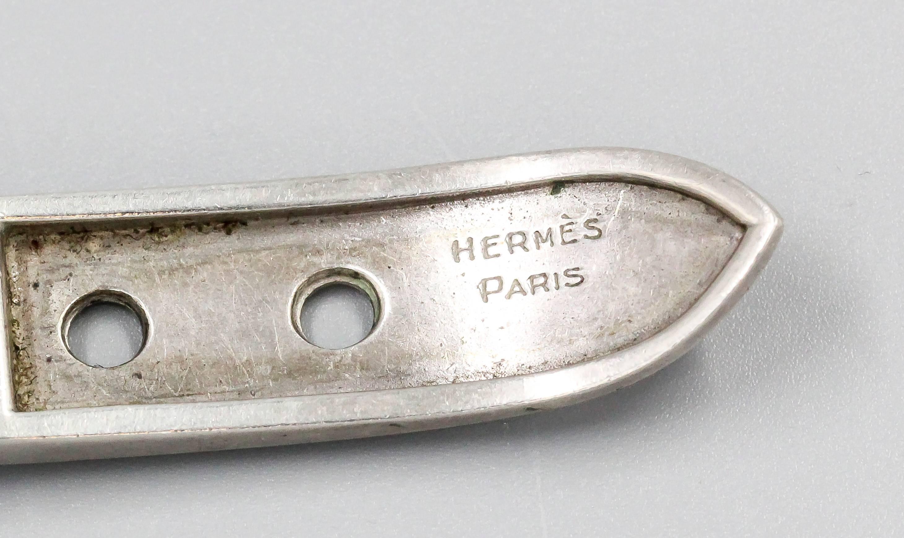 Women's Hermes Sterling Silver Buckle Link Bracelet