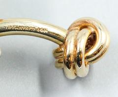 Tiffany & Co. Gold Knoten Manschettenknöpfe und Ohrstecker Smoking Set