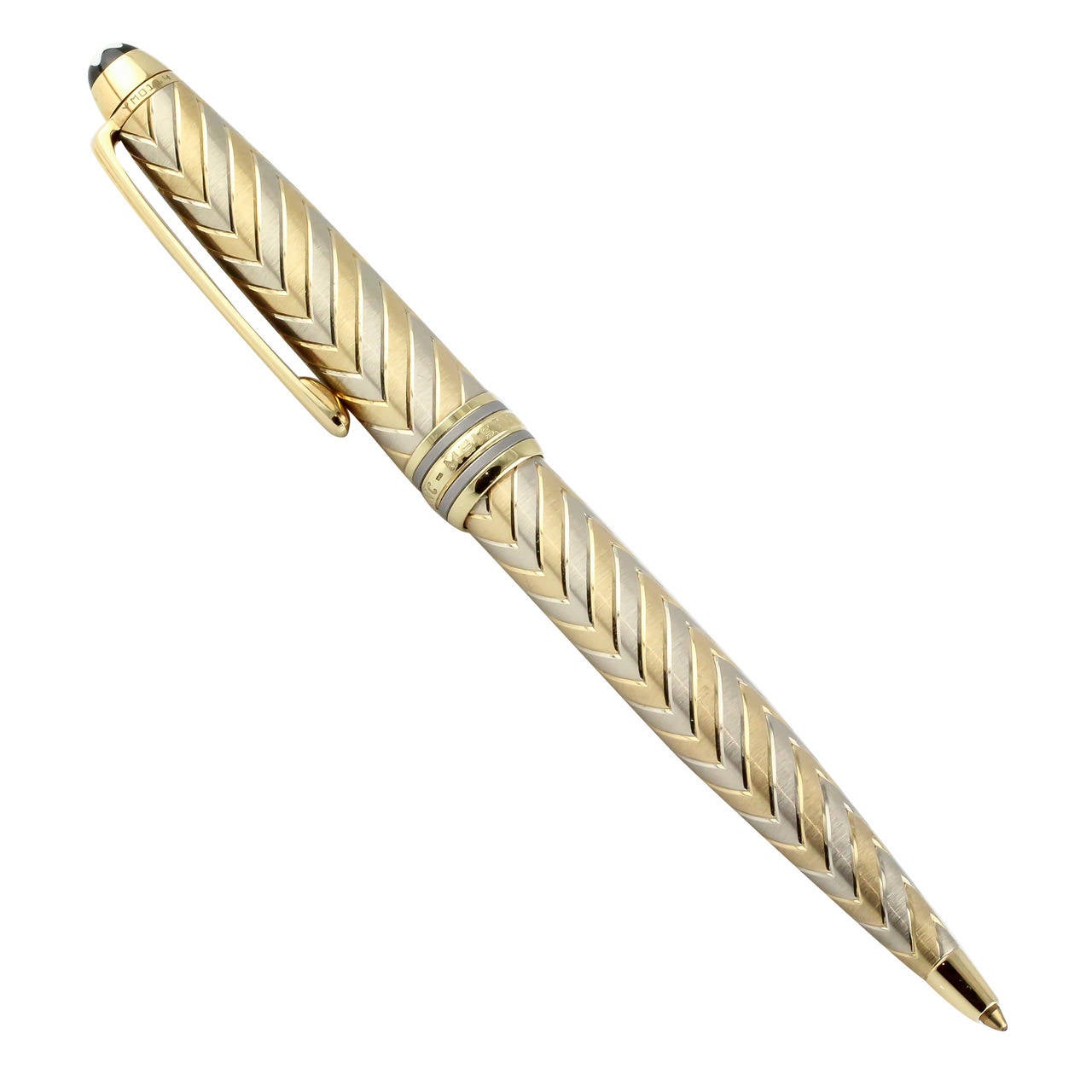 Montblanc Meisterstuck Chevron Solitaire Two-Tone Gold Ballpoint Pen