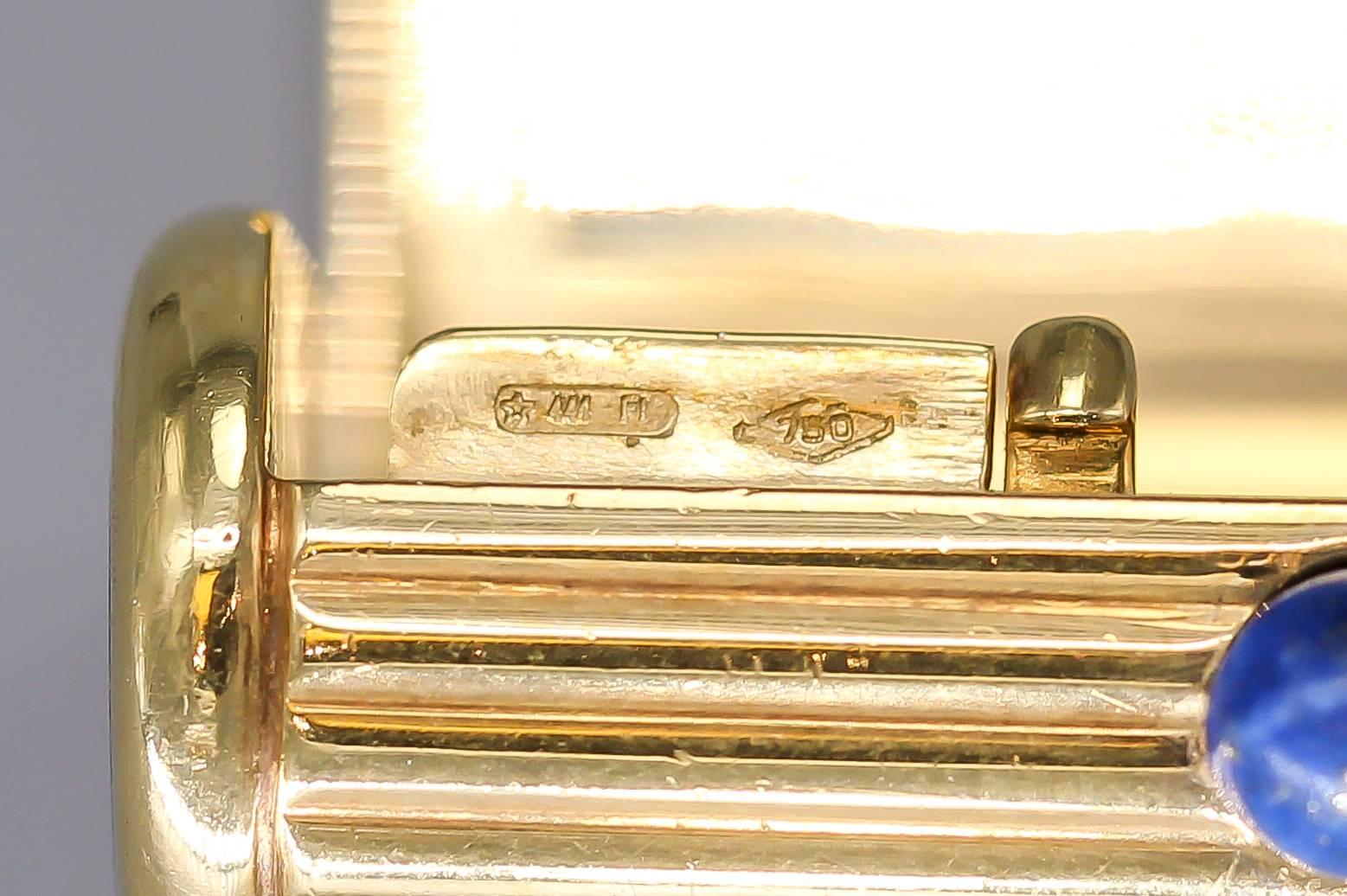 Women's or Men's italian Lapis Gold Ribbed Pill Box