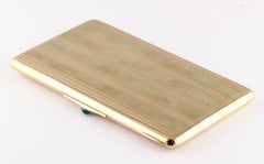 Cartier Paris Cabochon Emerald Gold Large Cigarette or Card Case