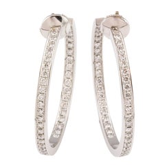 Cartier Diamond White Gold Hoop Earrings