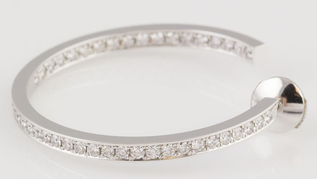 Contemporary Cartier Diamond White Gold Hoop Earrings