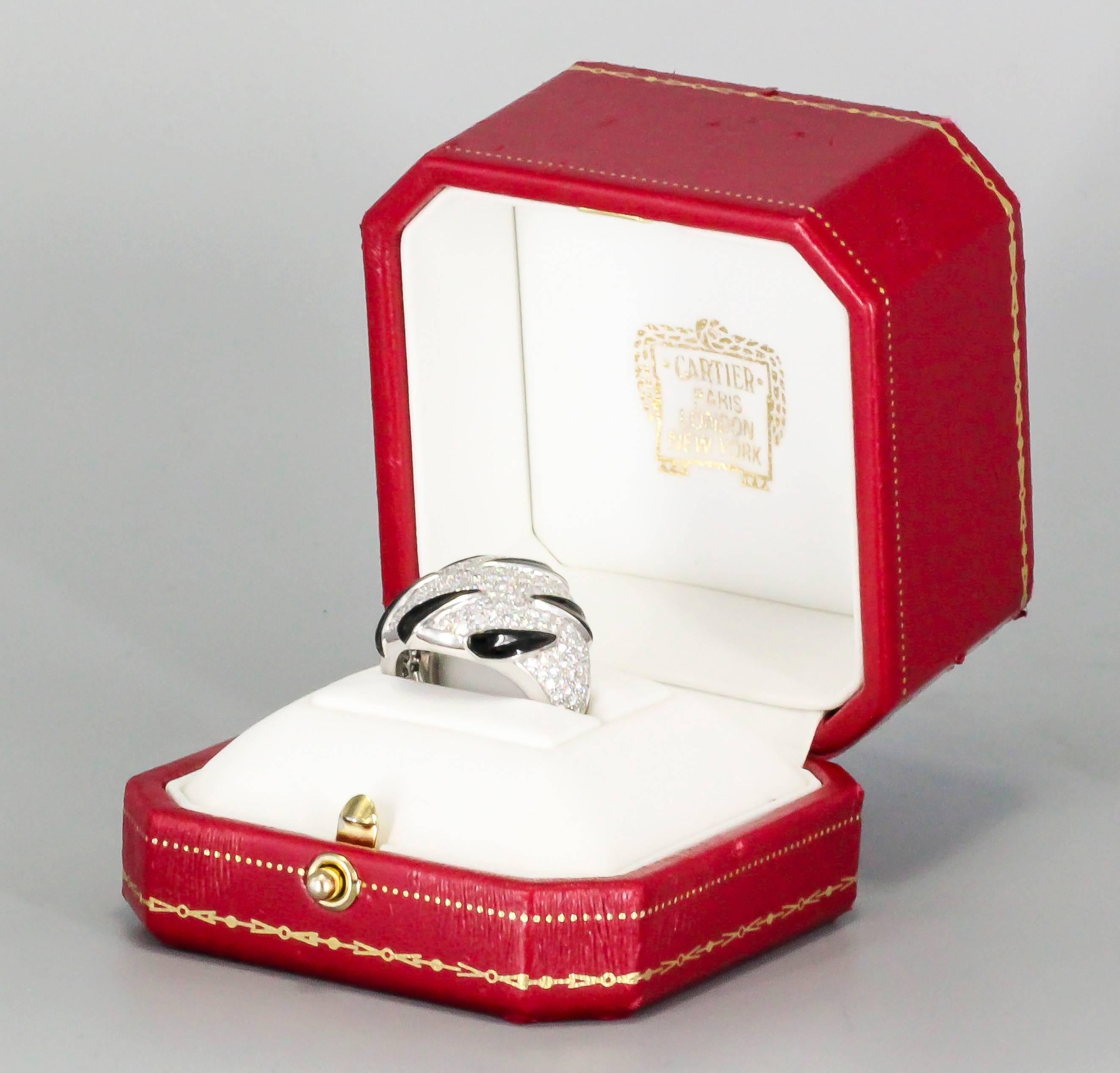 Cartier Onyx Diamond Gold Ring 3