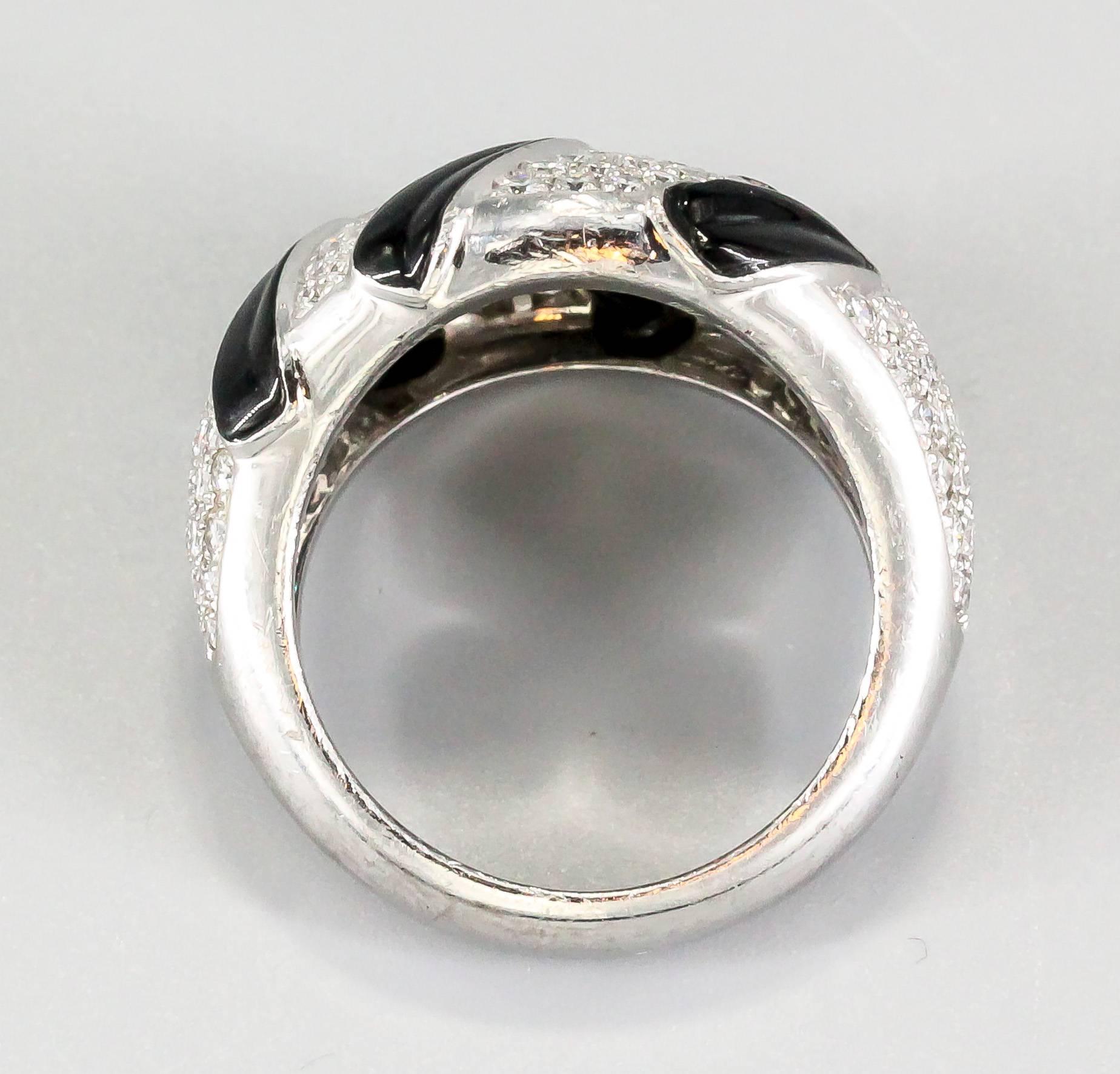 Women's Cartier Onyx Diamond Gold Ring