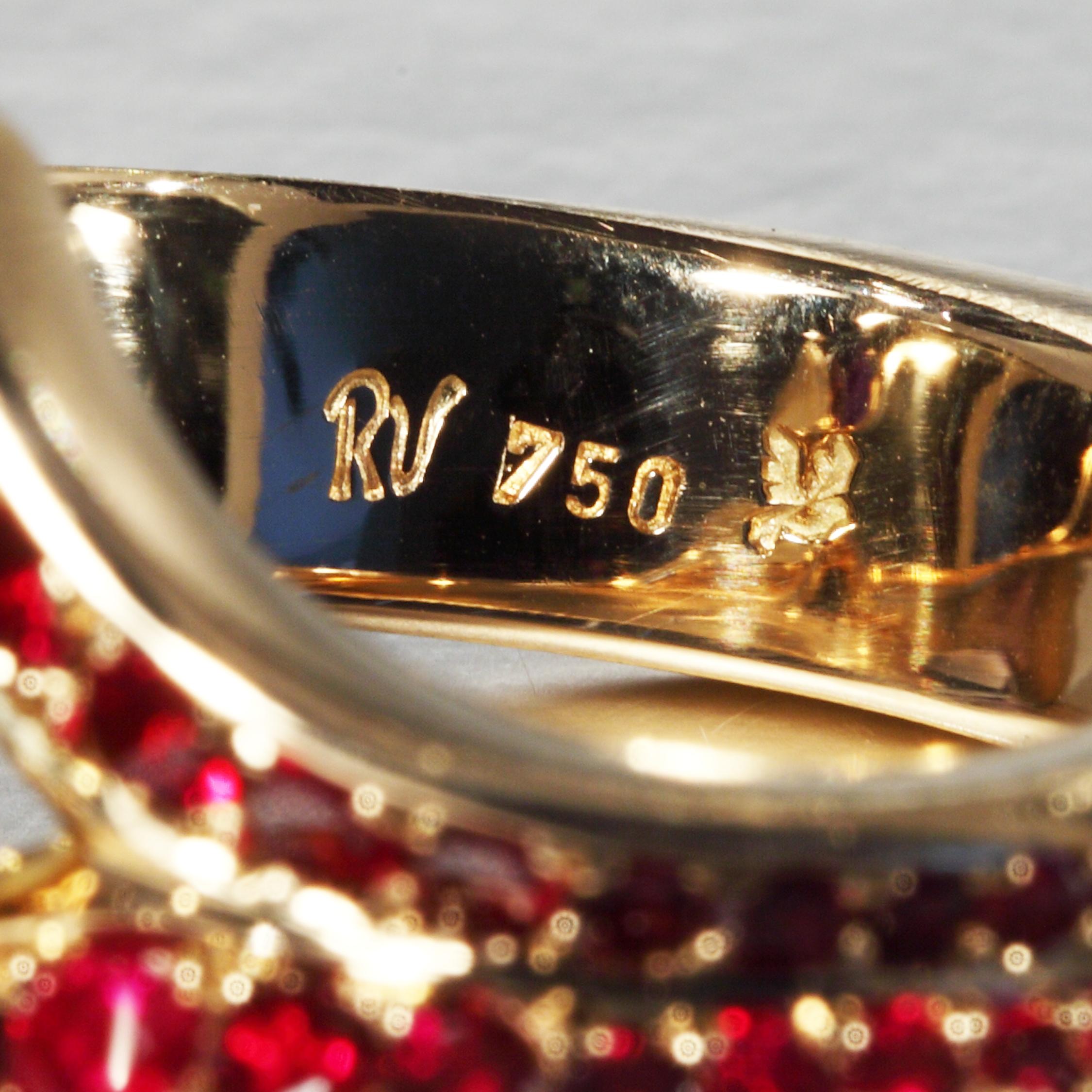 Robert Vogelsang 20.24 Carat Amethyst Ruby Rose Gold Cocktail Ring For Sale 2