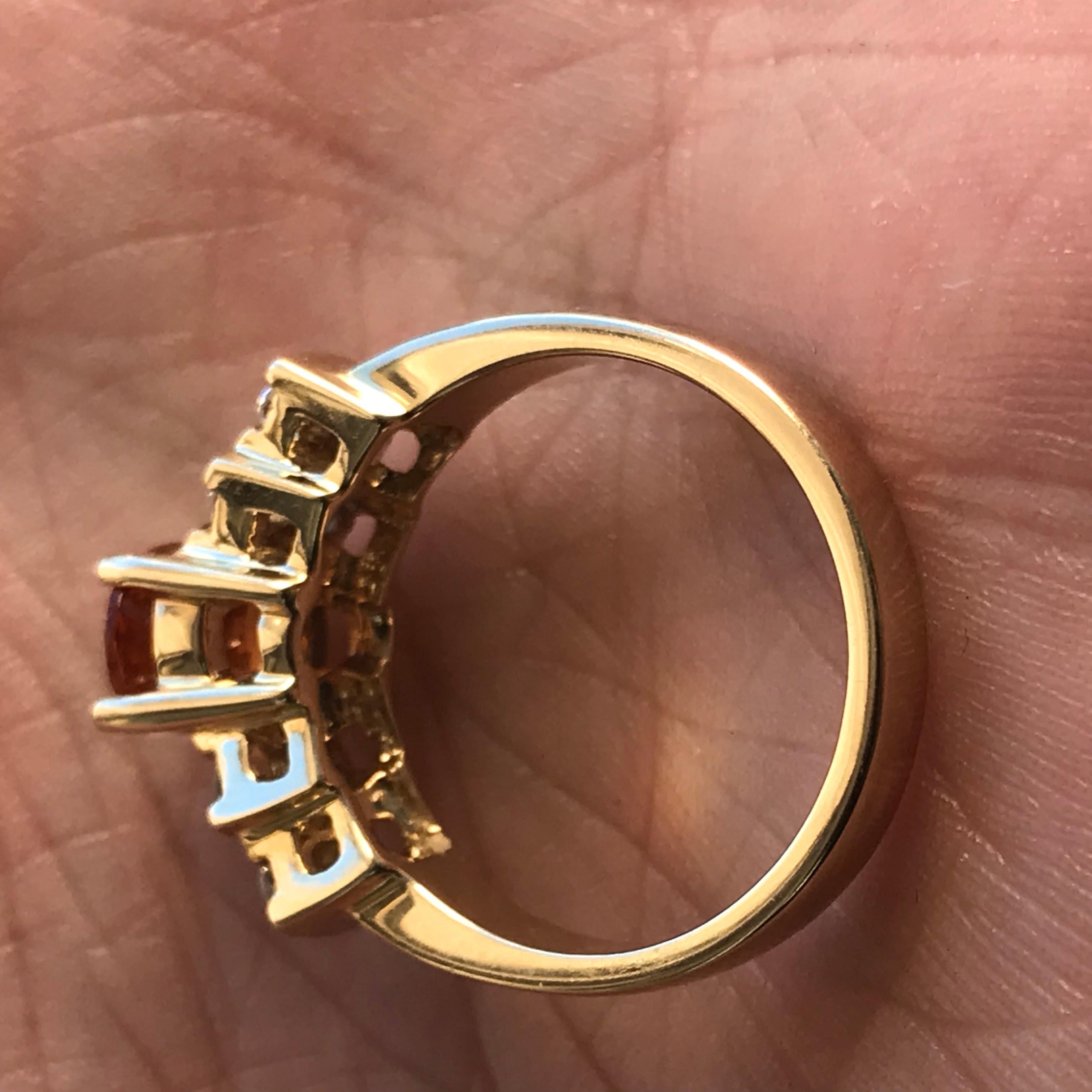 1.9 Carat TW Approximate Oval Orange Sapphire and Diamond Ring, Ben Dannie In Excellent Condition For Sale In West Hollywood, CA