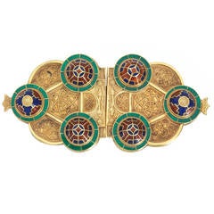 Antique Hopkins & Hopkins Neo Celtic Gold Belt Buckle