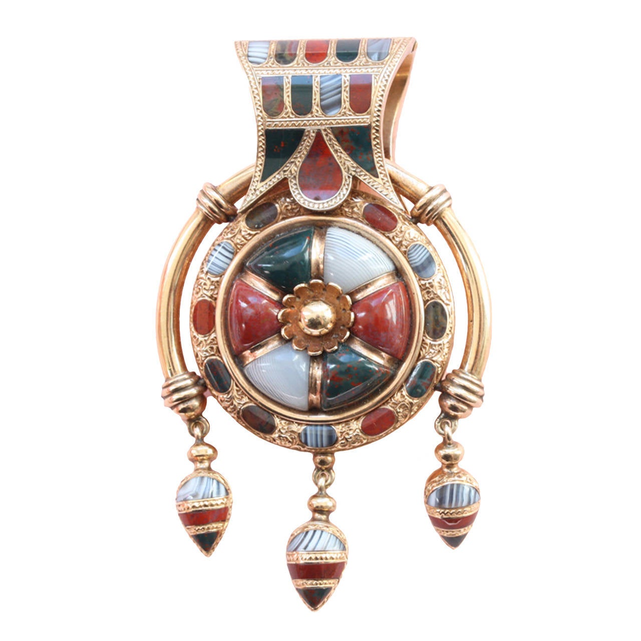 Victorian Hardstone Gold Bulla Locket