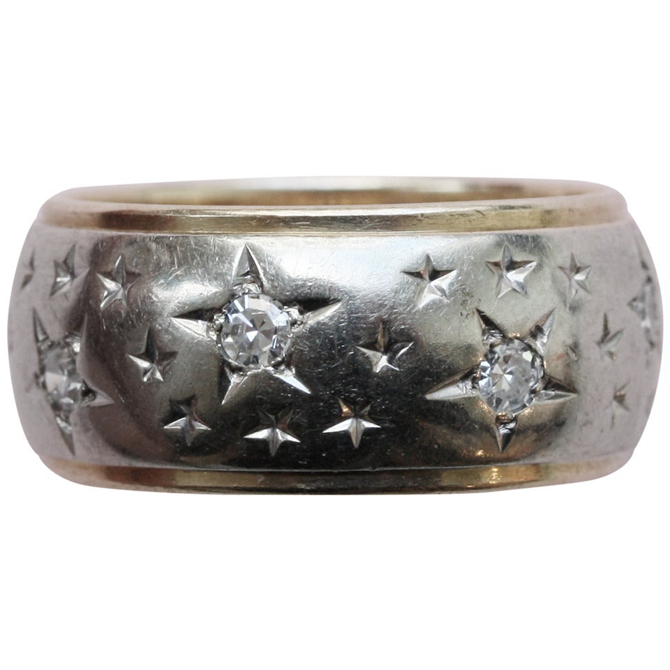 Diamond Gold Star Ring